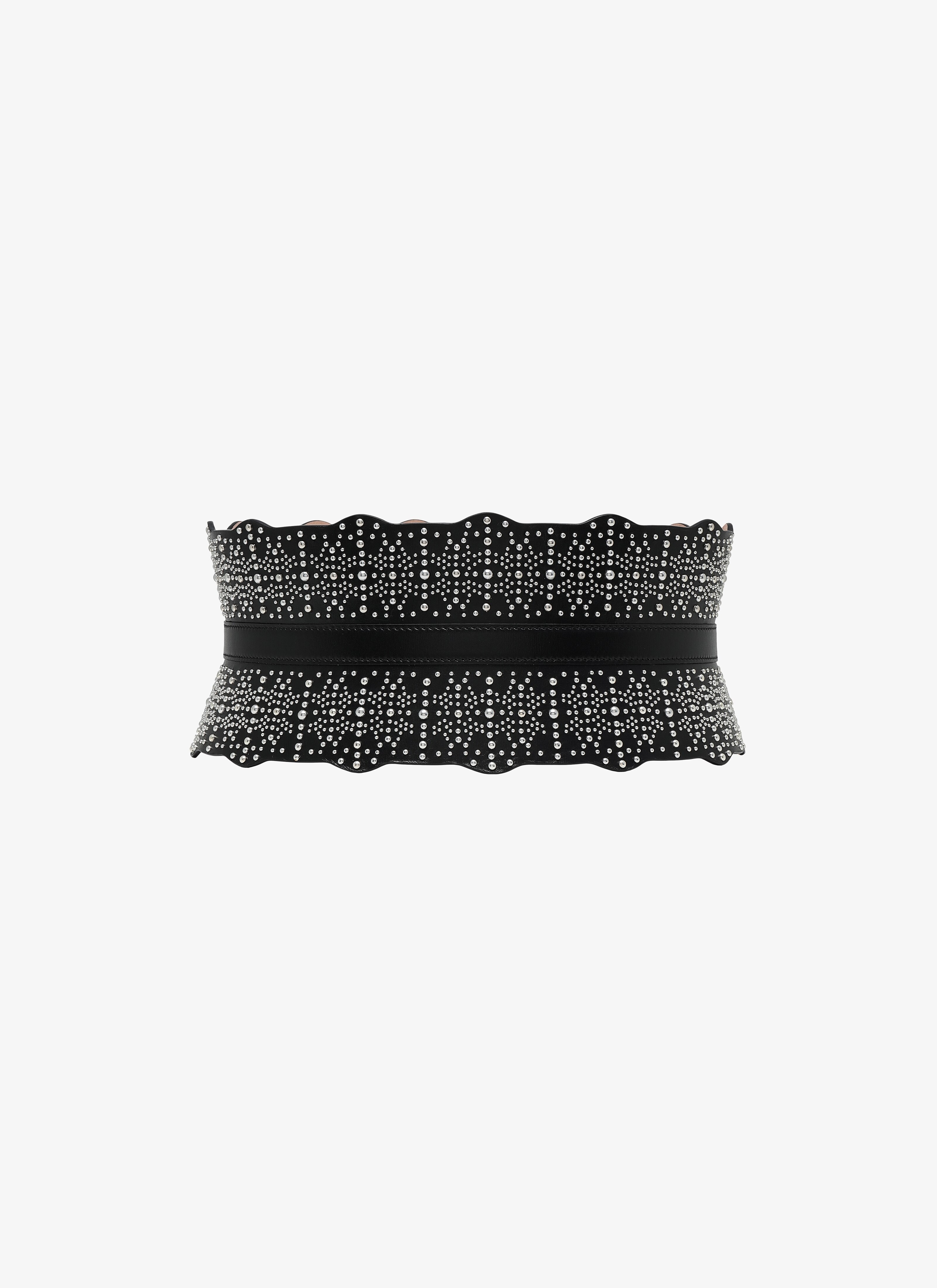 ALAÏA BLACK  CORSET CUIR LUX BLACK
