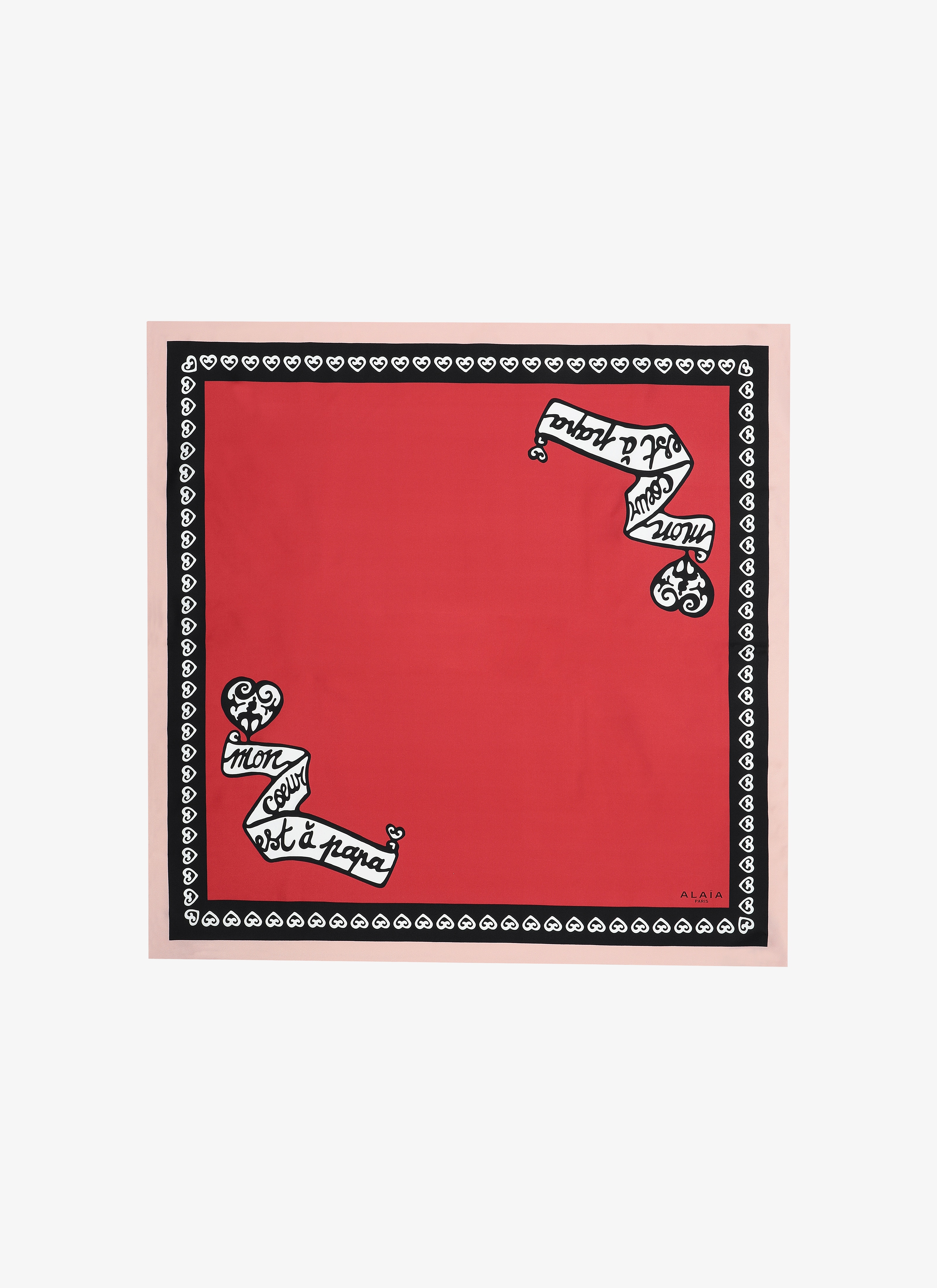 ALAÏA RED/BLACK SILK SCARF