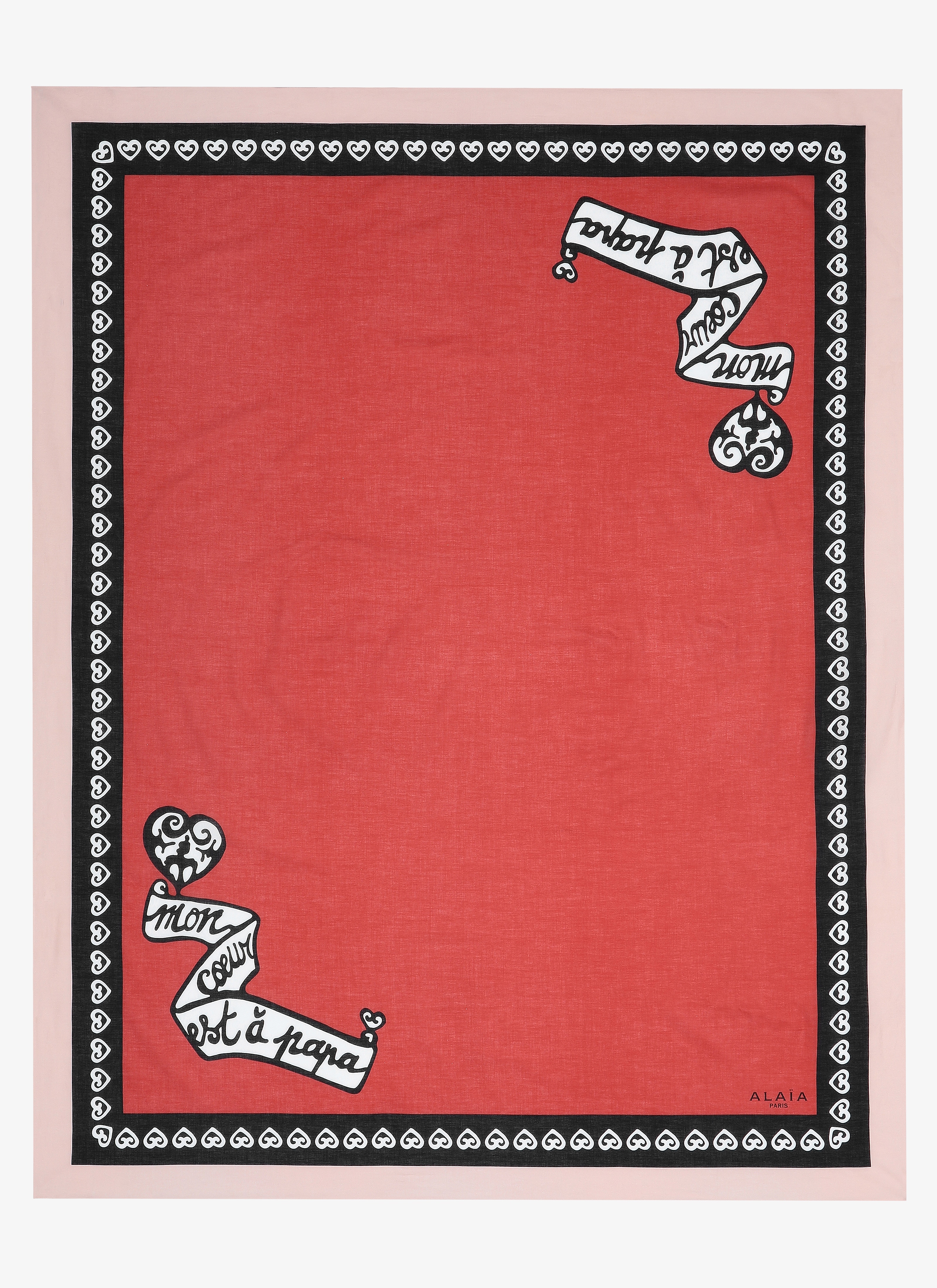 ALAÏA PAREO EN COTON ROUGE/NOIR