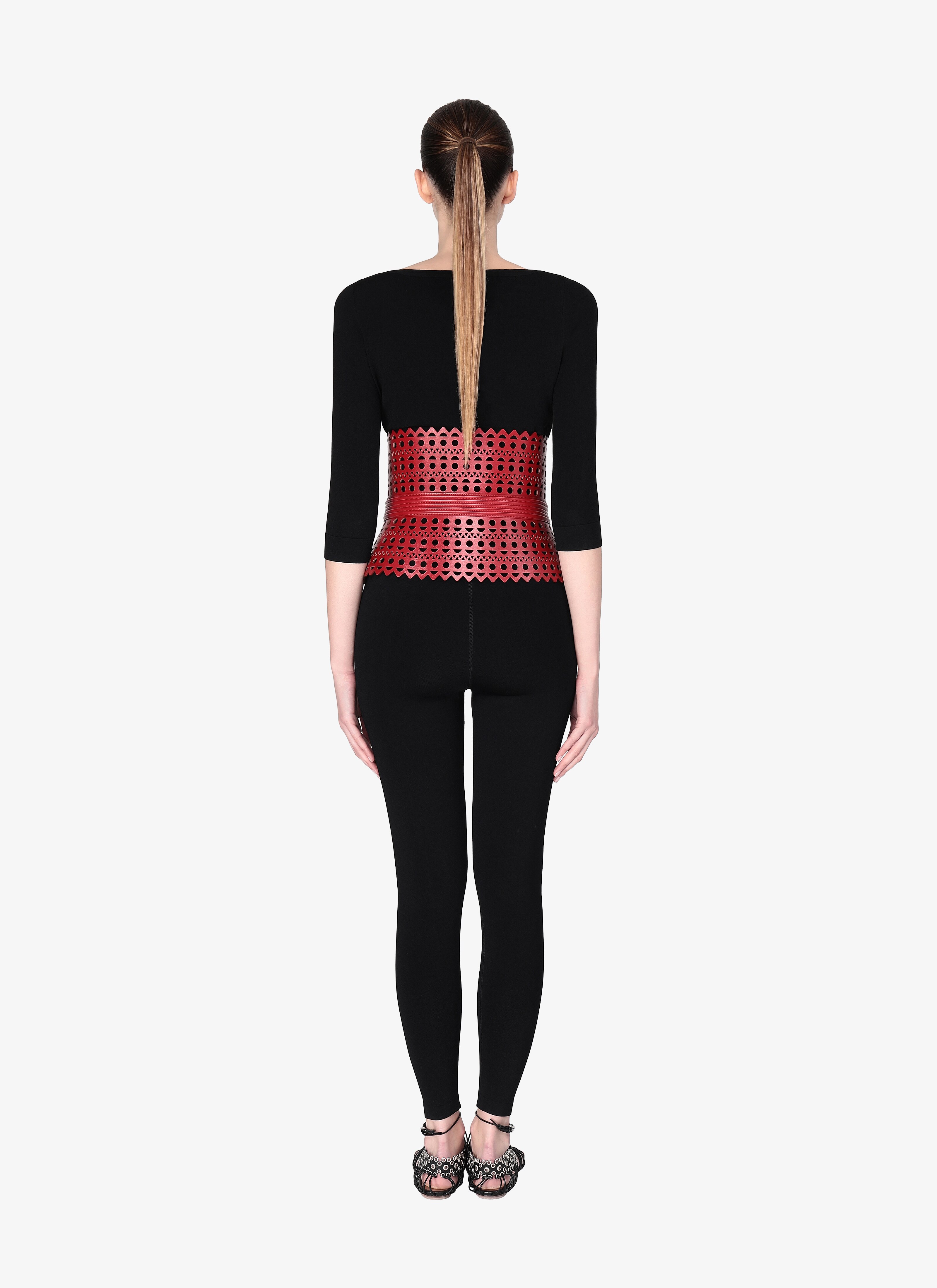 ALAÏA LACQUER RED BELTS