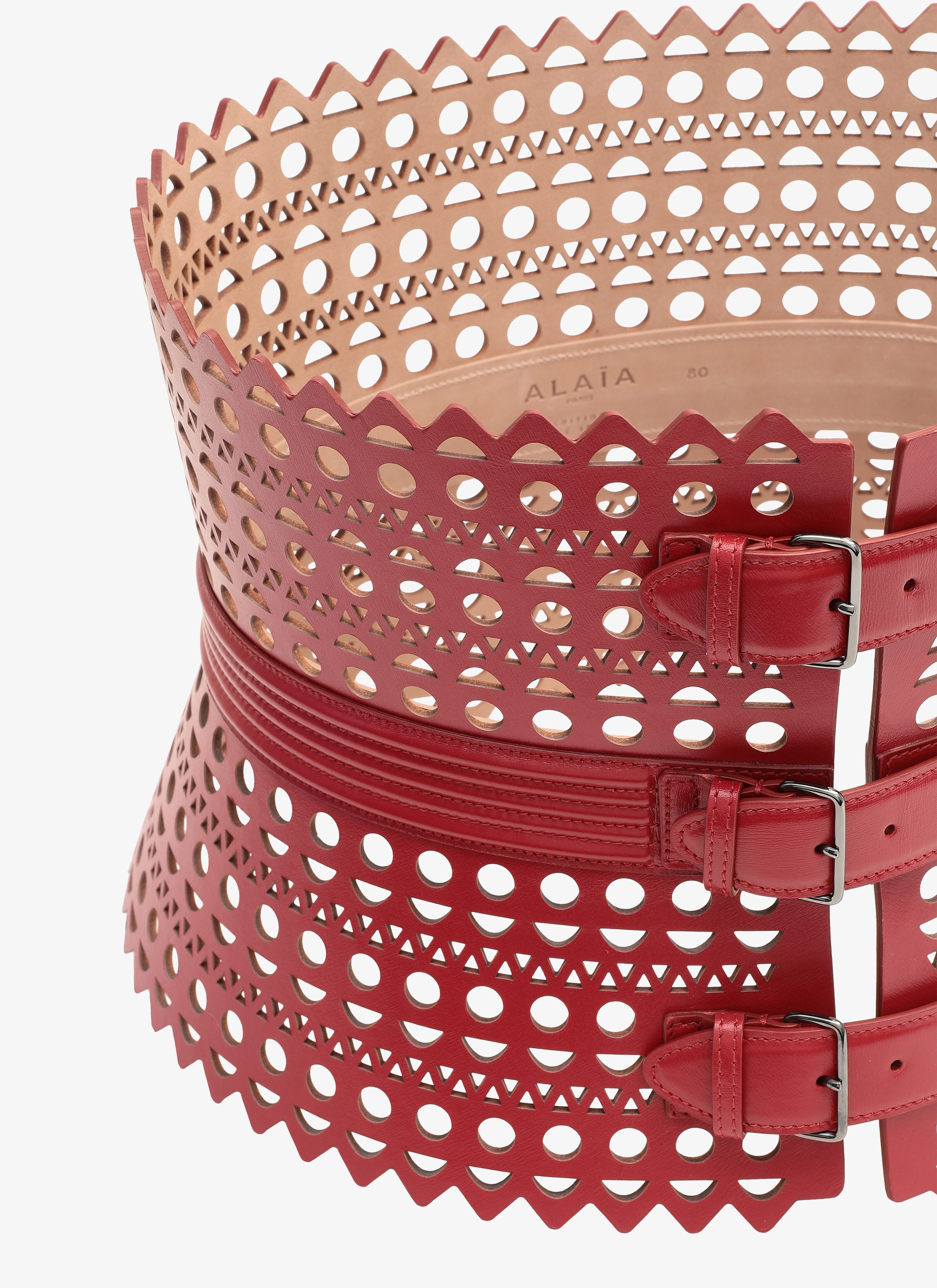 ALAÏA LACQUER RED BELTS