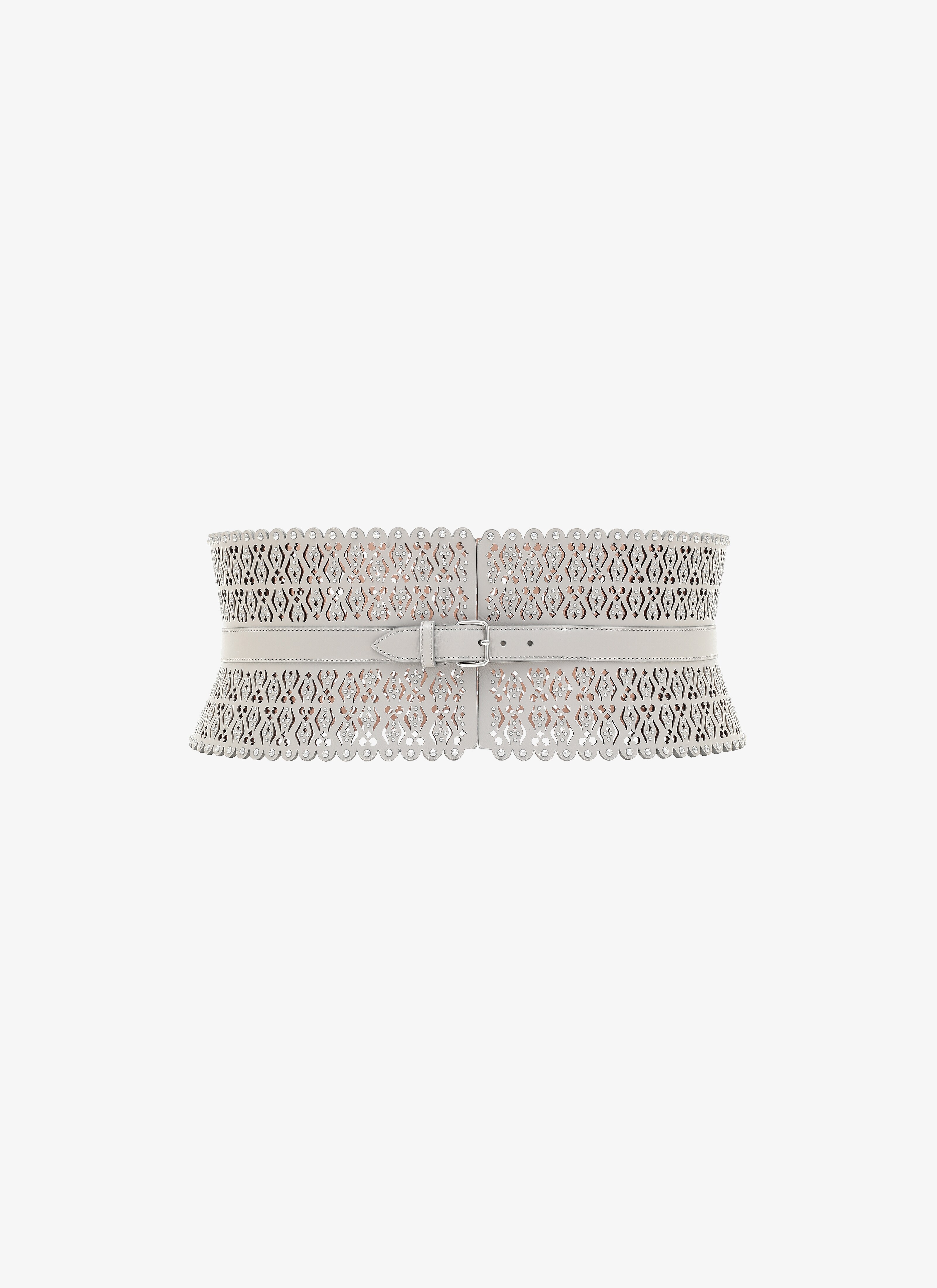 ALAÏA PEARL  CORSET CUIR LUX VERRERIE PEARL