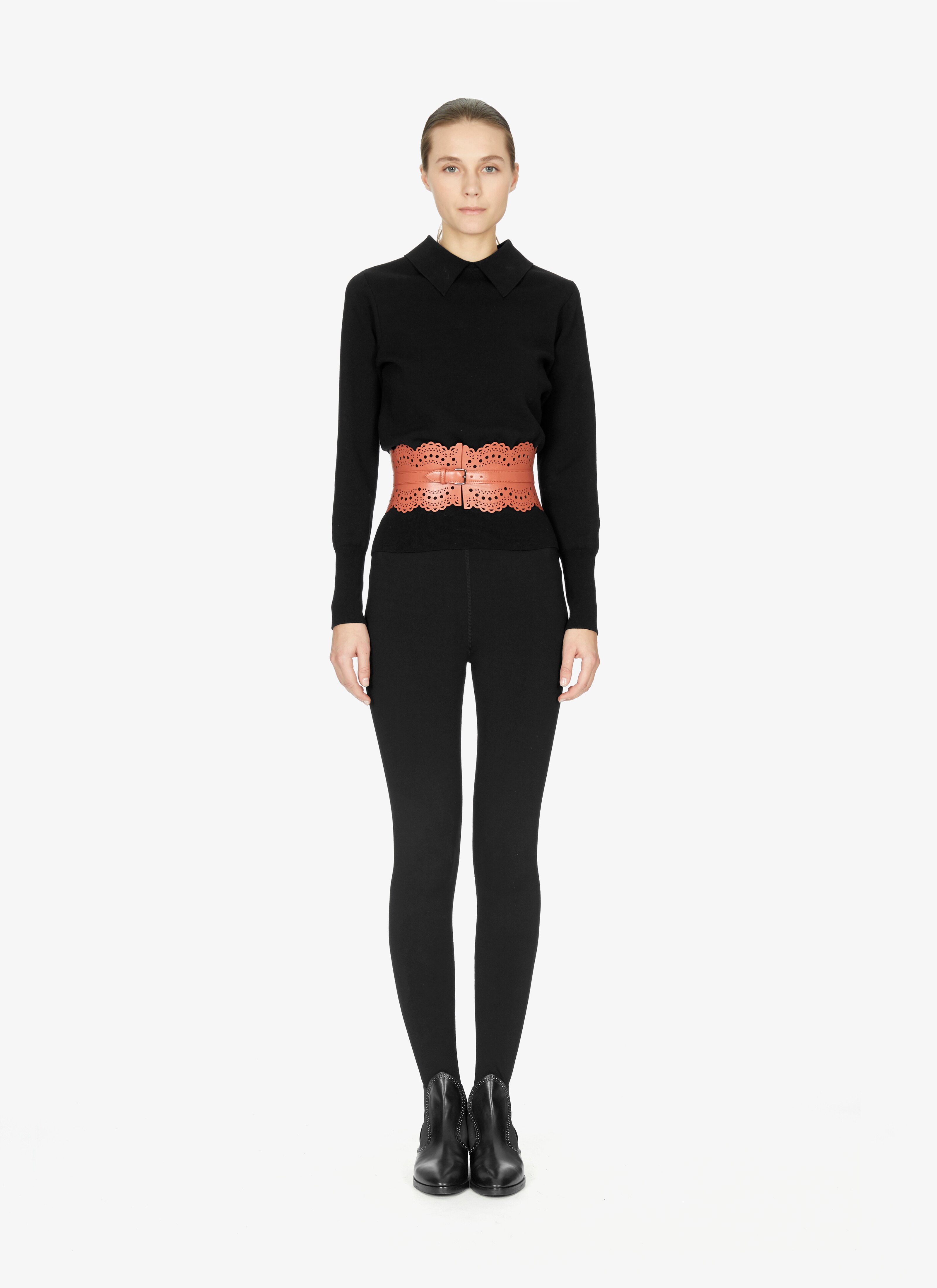 Laser Cut Calfskin Corset Belt Laser Cut Calfskin Corset Belt - maison-alaia.com