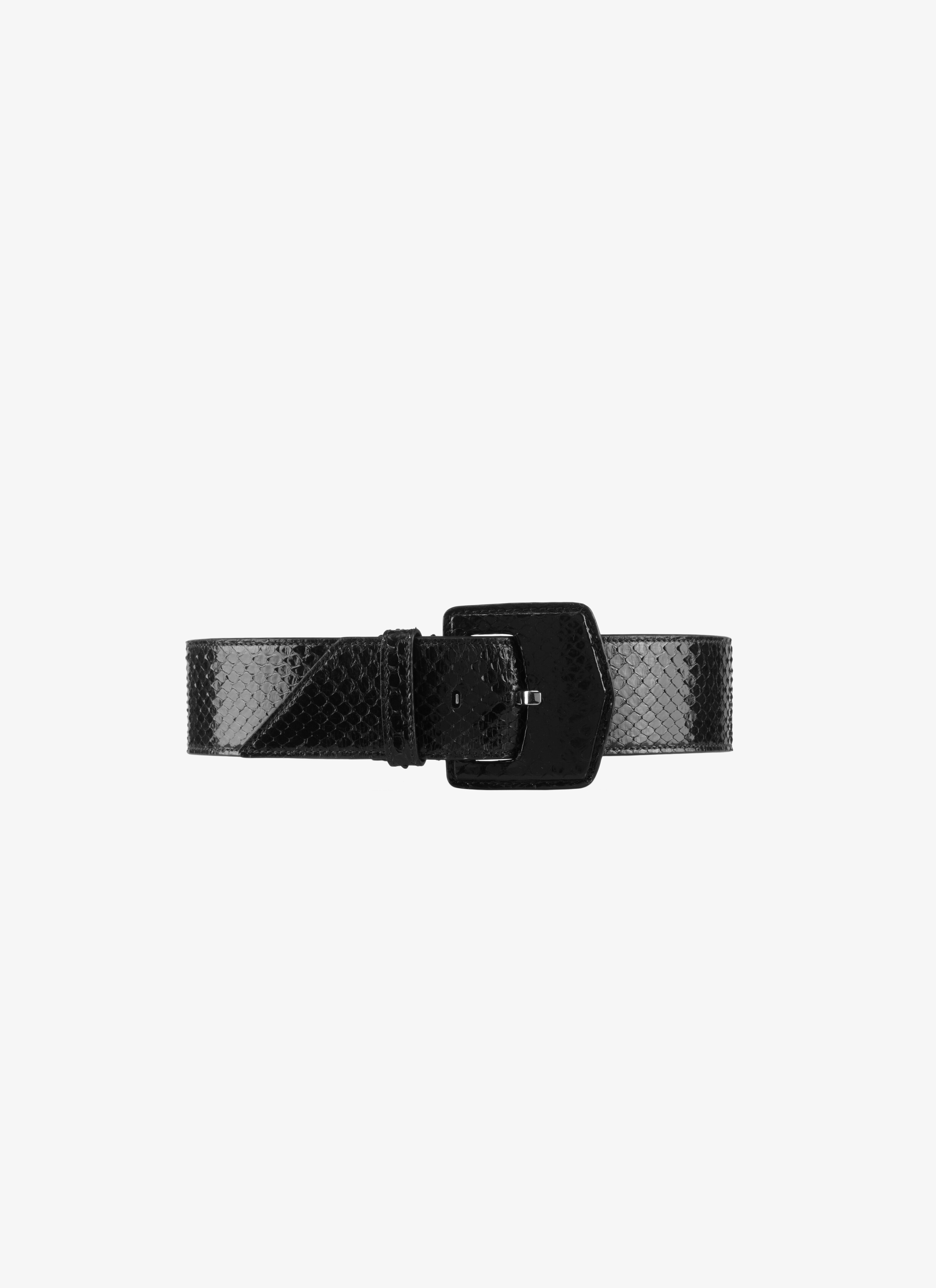 ALAÏA BLACK  BELT PYTHON BRILLANT BLACK