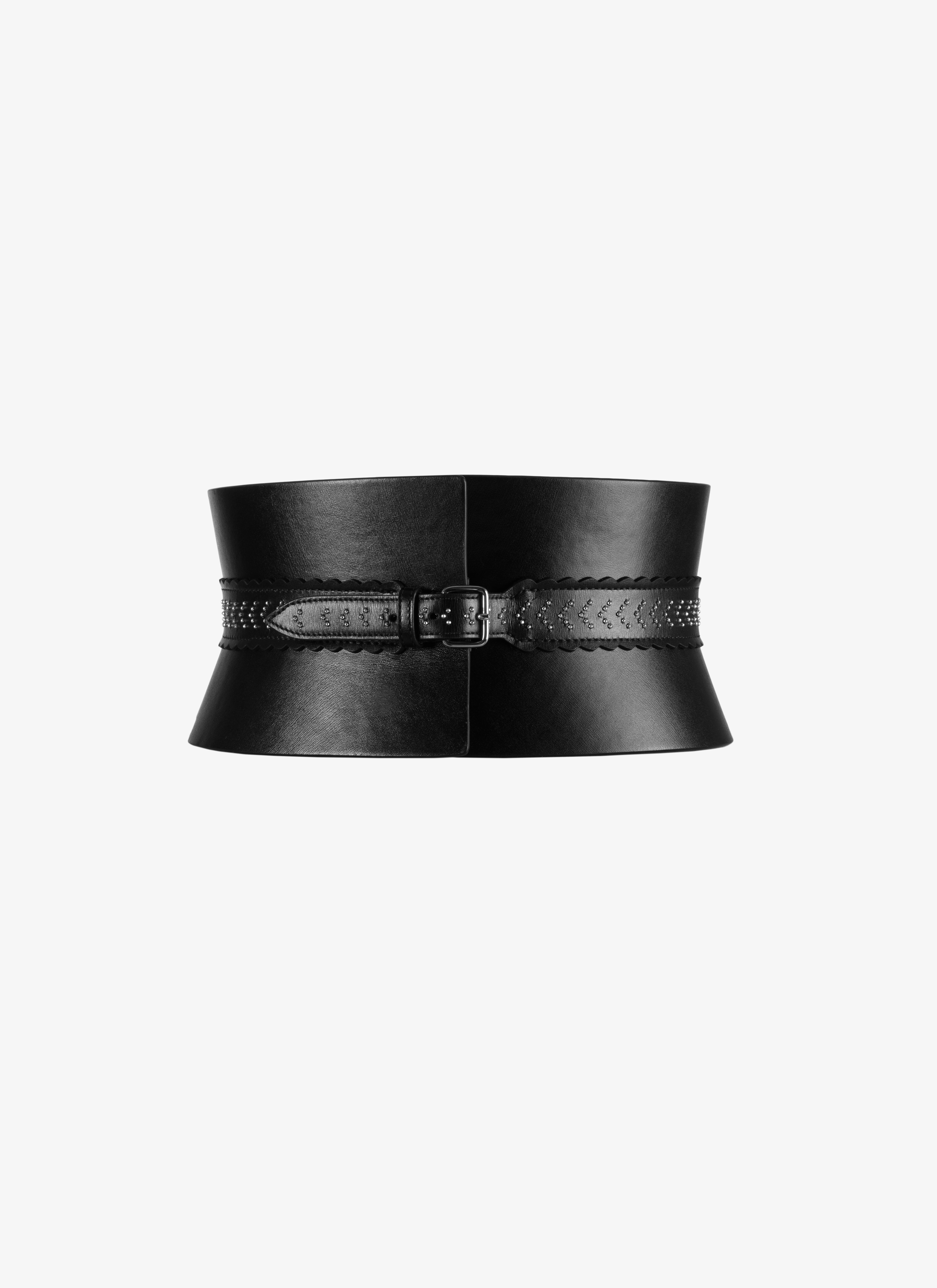 ALAÏA BLACK  CORSET CUIR LUX DETAIL CASCADE BLACK