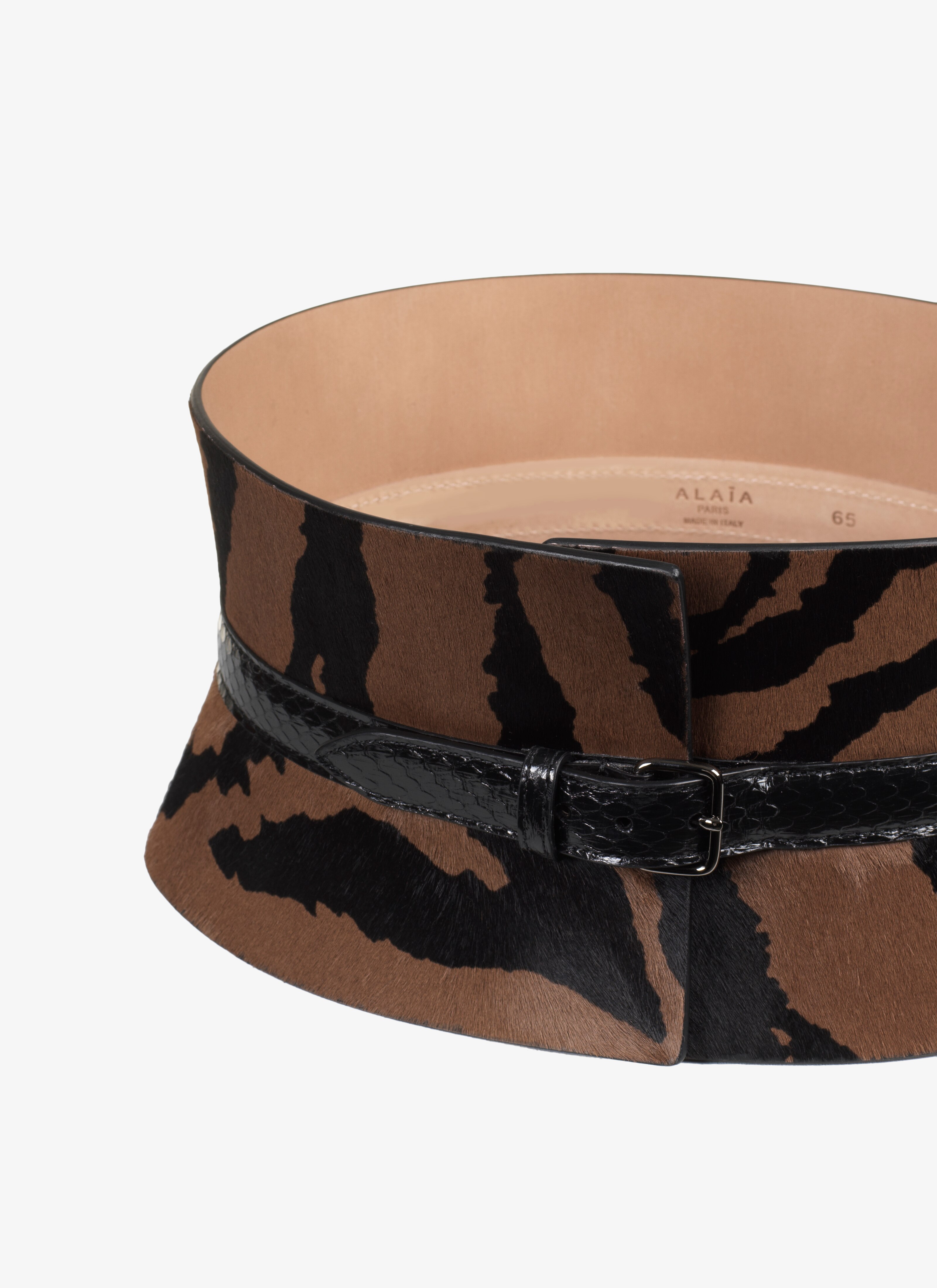 Calfskin And Watersnake Corset Belt Calfskin And Watersnake Corset Belt - maison-alaia.com