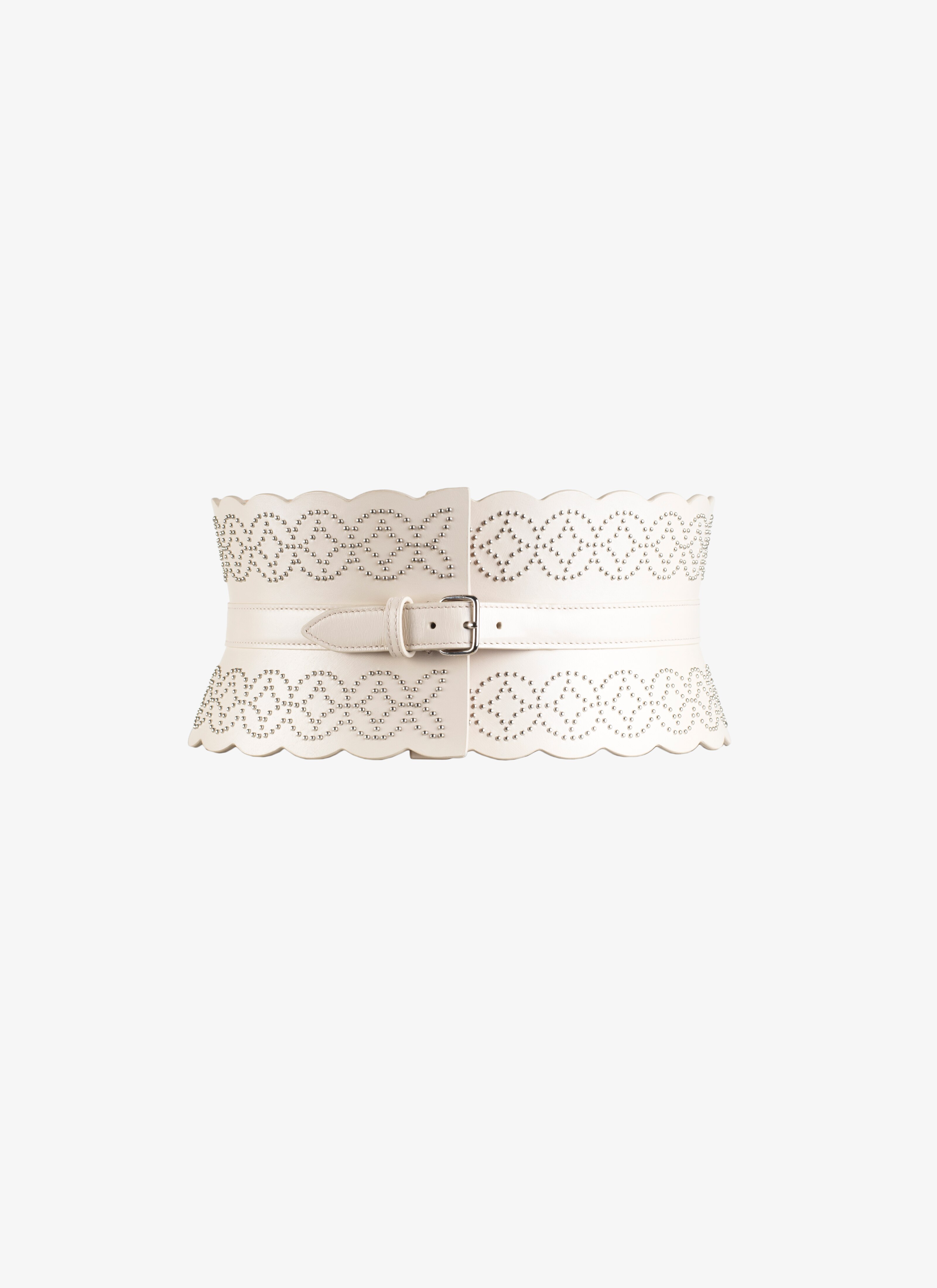 ALAÏA BEIGE CALFSKIN CORSET BELT