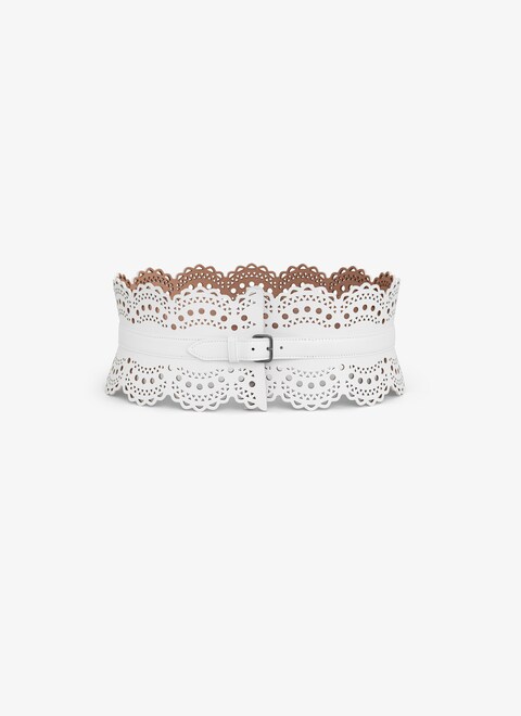 비엔 웨이브 럭스 송아지 가죽 뷔스티에 벨트 - maison-alaia.com