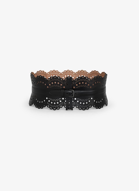 비엔 웨이브 럭스 송아지 가죽 뷔스티에 벨트 - maison-alaia.com