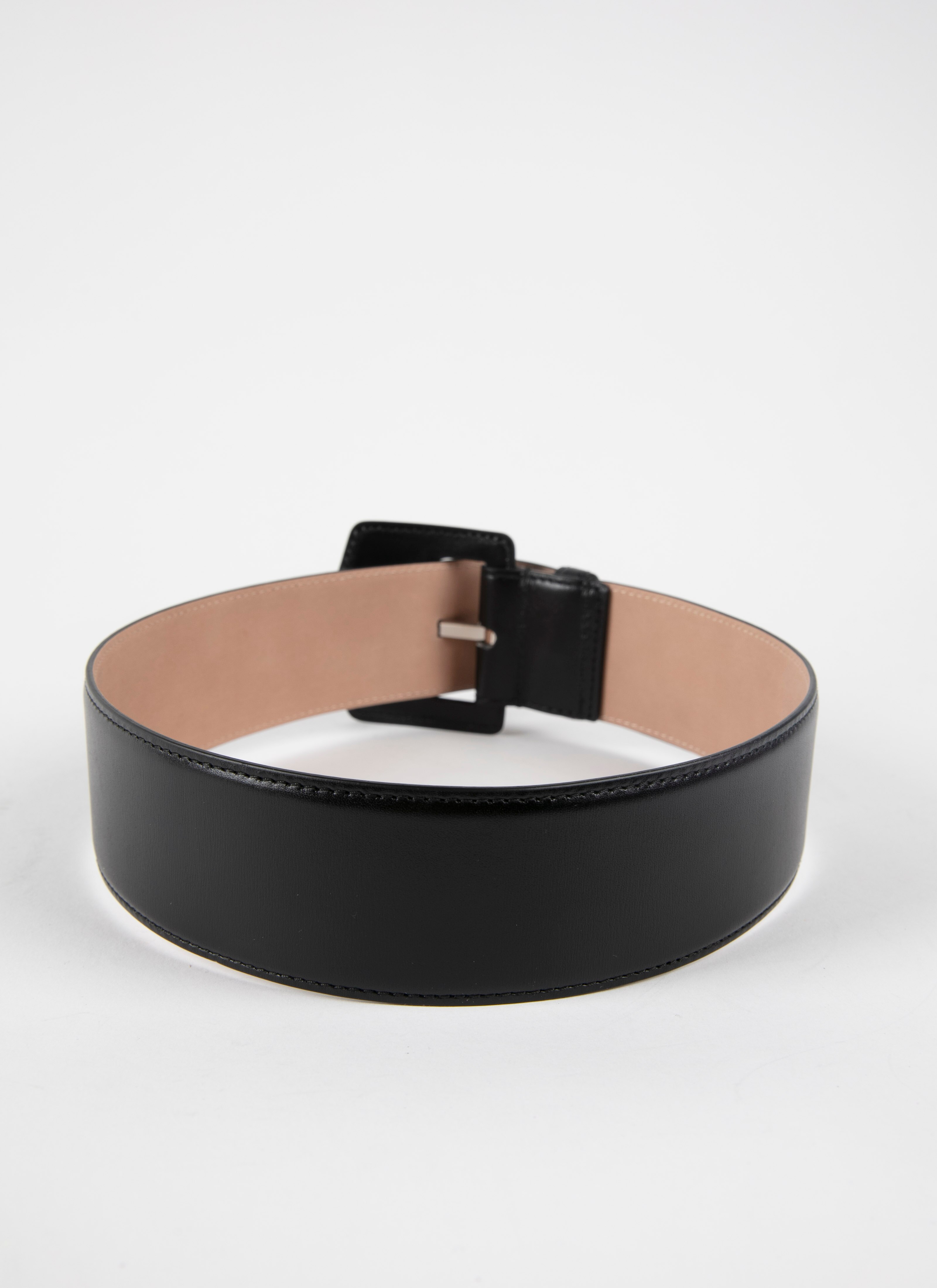 ALAÏA BLACK LEATHER BELT