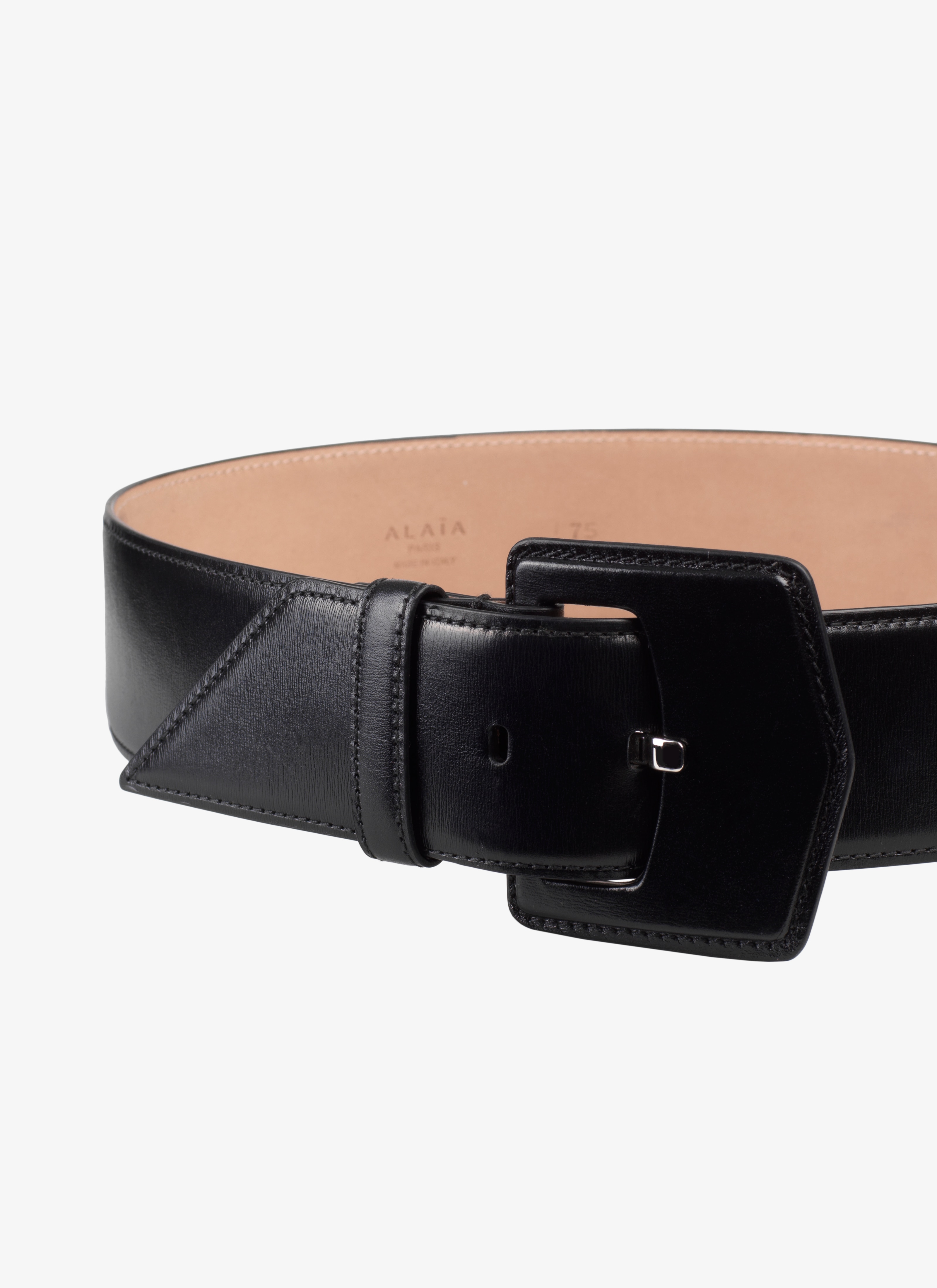 ALAÏA BLACK LEATHER BELT