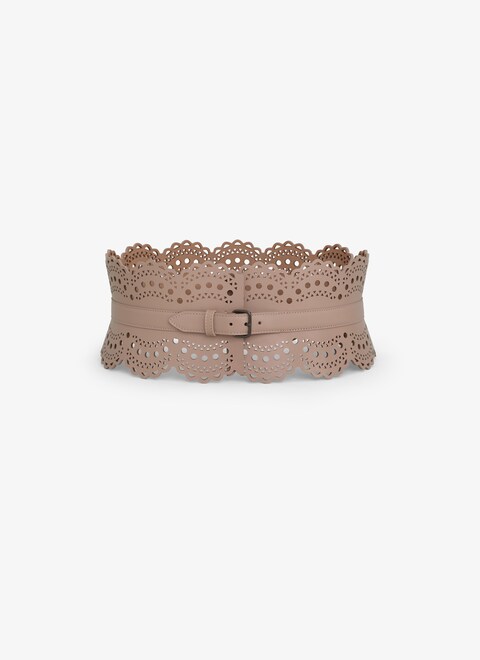 비엔 웨이브 럭스 송아지 가죽 뷔스티에 벨트 - maison-alaia.com