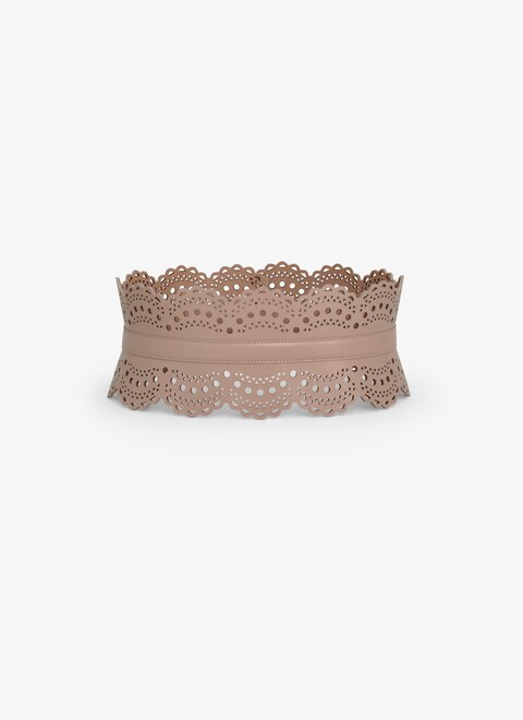비엔 웨이브 럭스 송아지 가죽 뷔스티에 벨트 - maison-alaia.com