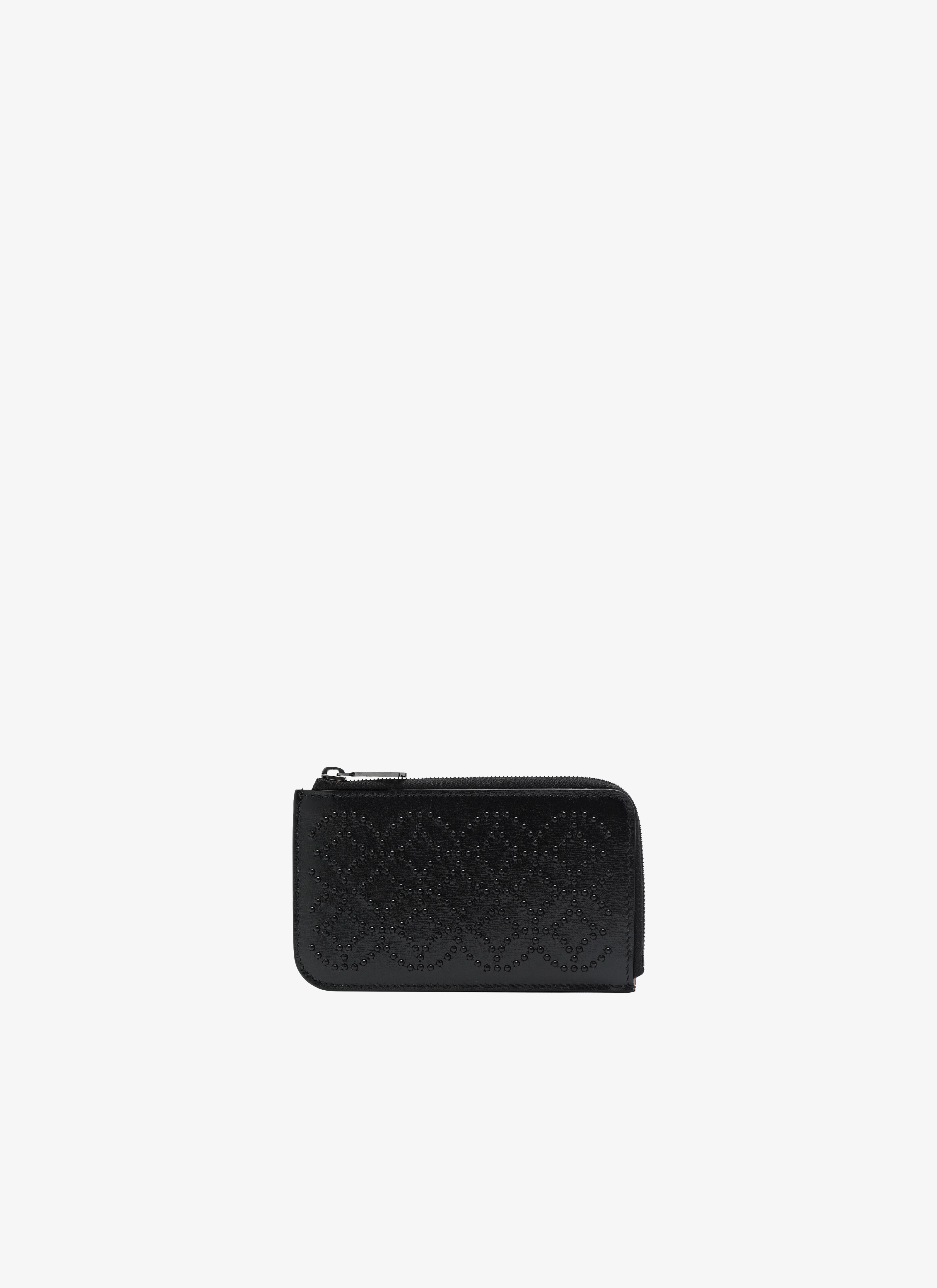 ALAÏA ブラック スタッズ付き ジップ カードケース