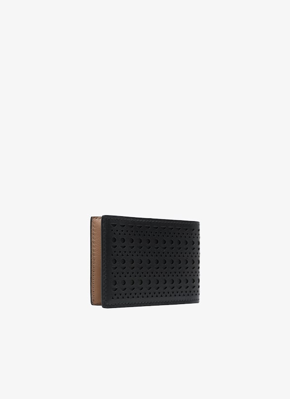 Openwork leather cardholder
 ALAÏA BLACK OPENWORK LEATHER CARDHOLDER