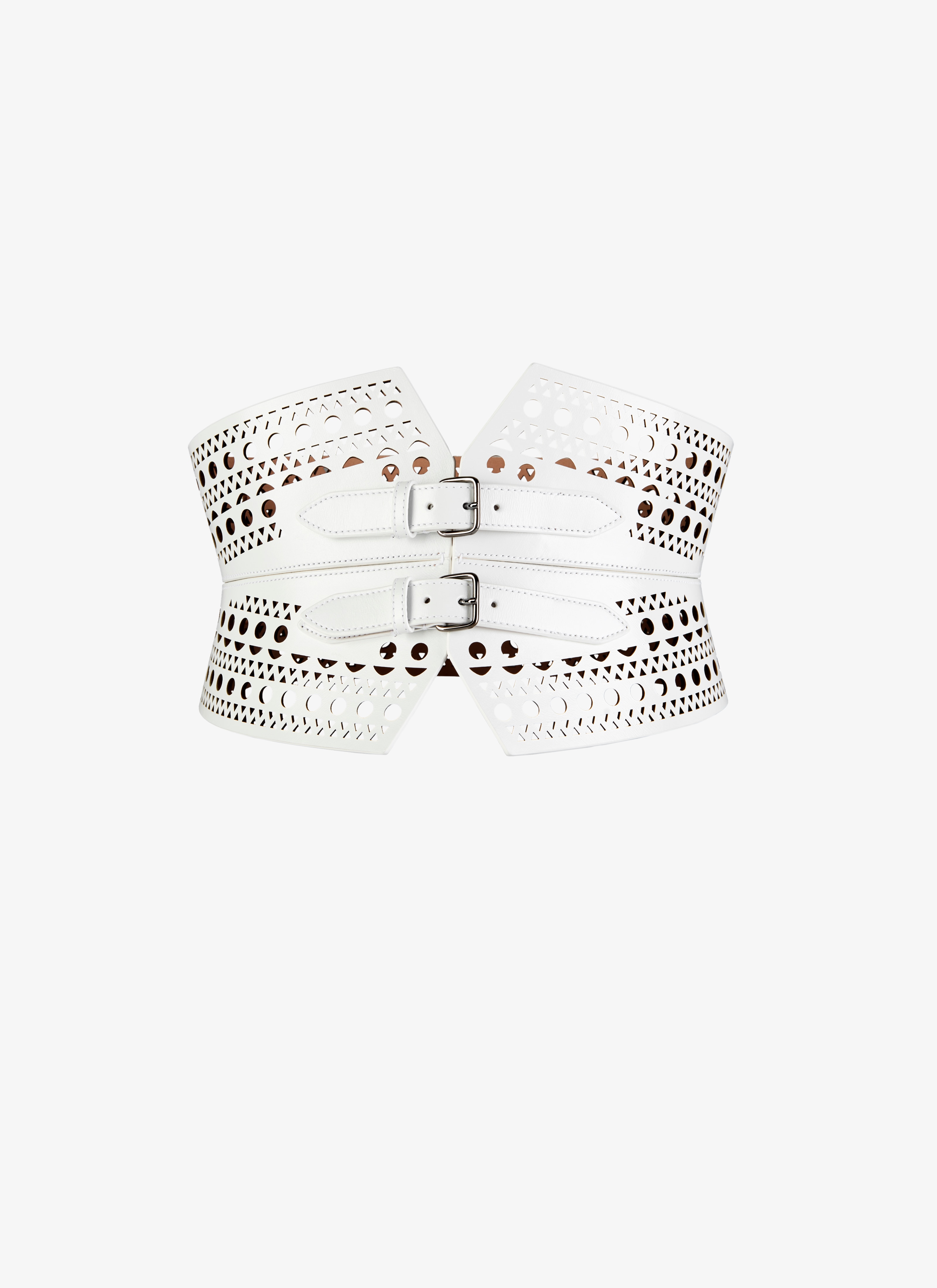 ALAÏA Women's OPENWORK LEATHER CORSET BELT