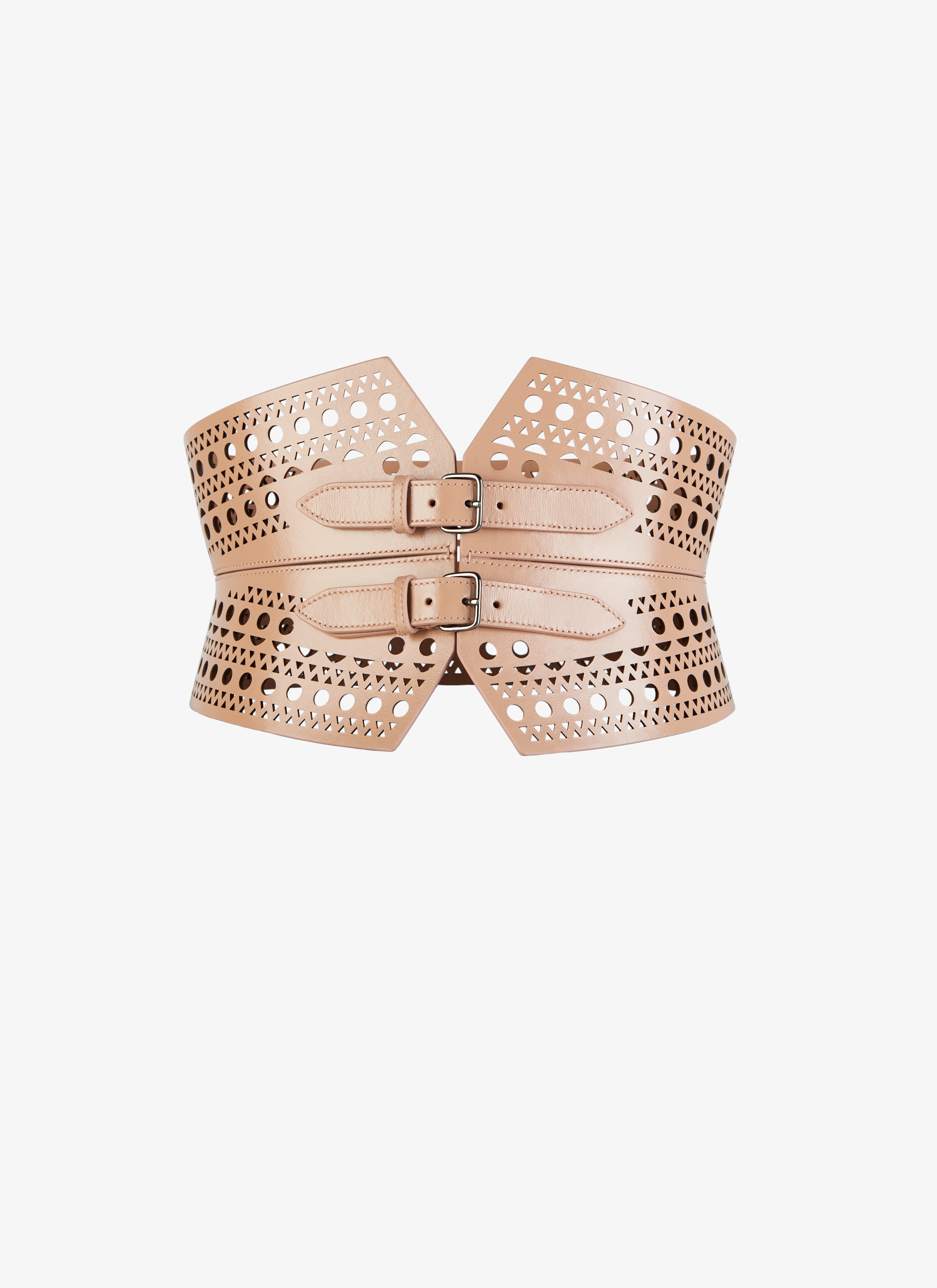 ALAÏA Women's Openwork Leather Corset Belt