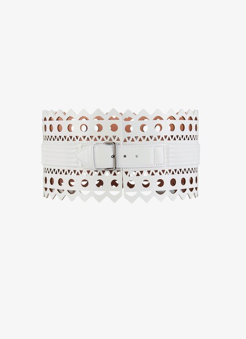 비엔 웨이브 럭스 송아지 가죽 스몰 코르셋 벨트 - maison-alaia.com