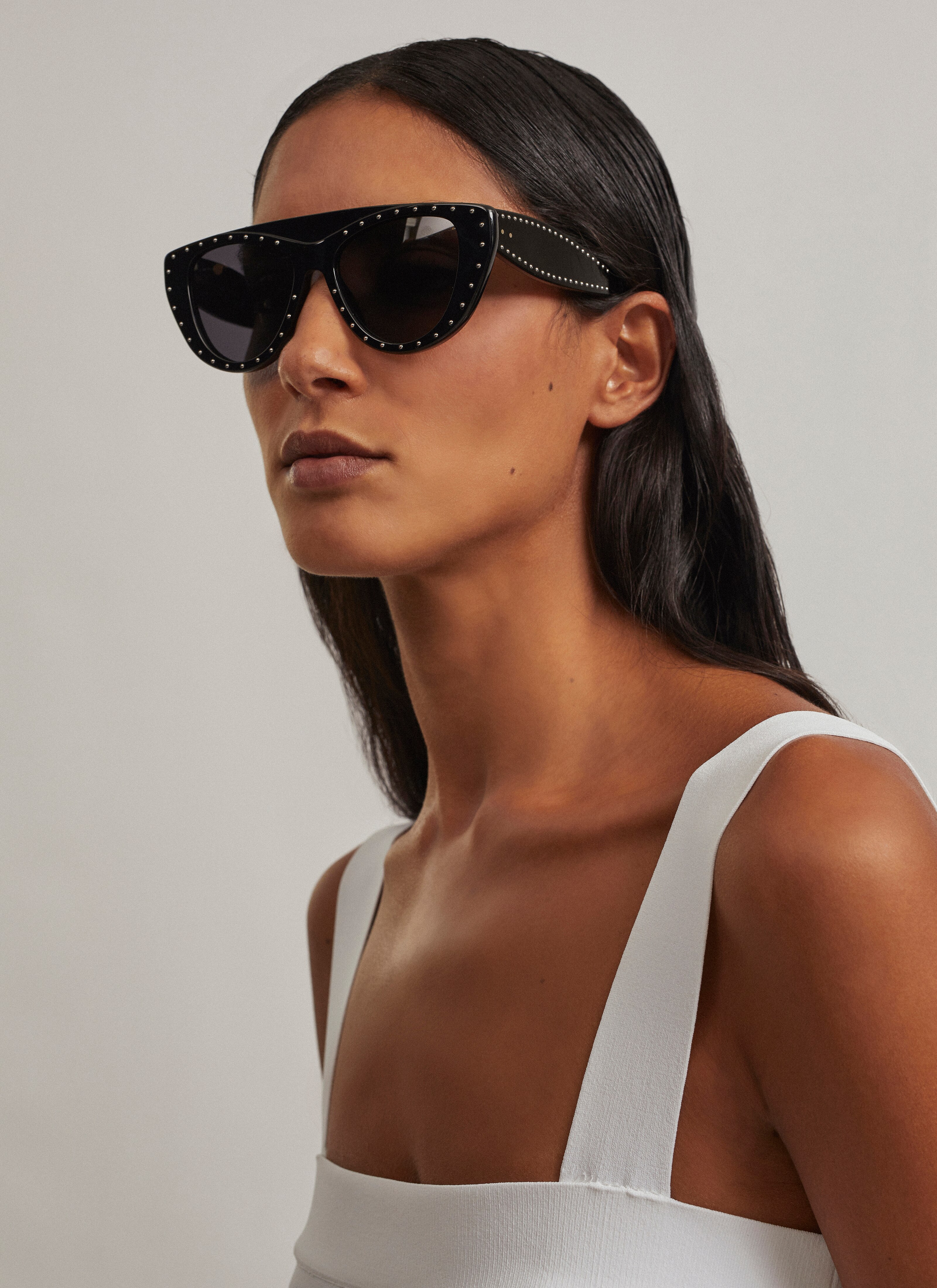 ALAÏA LUNETTES DE SOLEIL NOIRES NOIR-GRIS