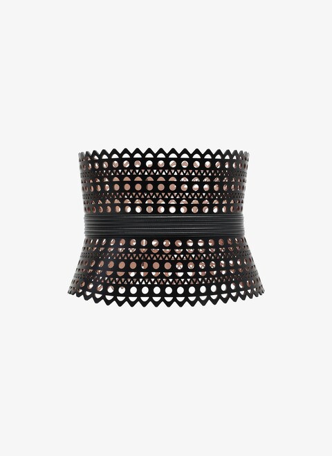 비엔 웨이브 럭스 송아지 가죽 코르셋 벨트 - maison-alaia.com
