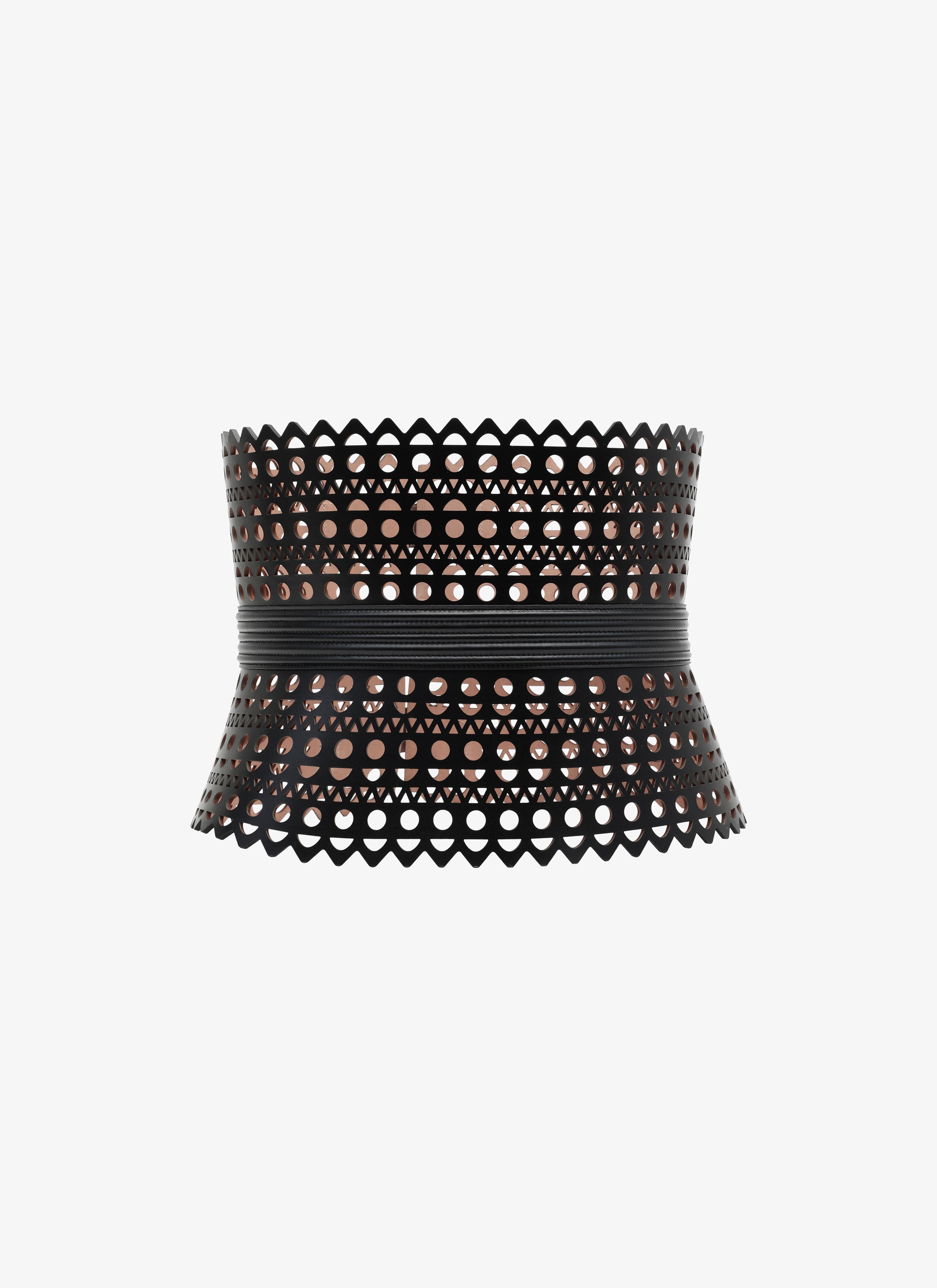 ALAÏA BLACK CORSET BELT IN VIENNE CALFSKIN