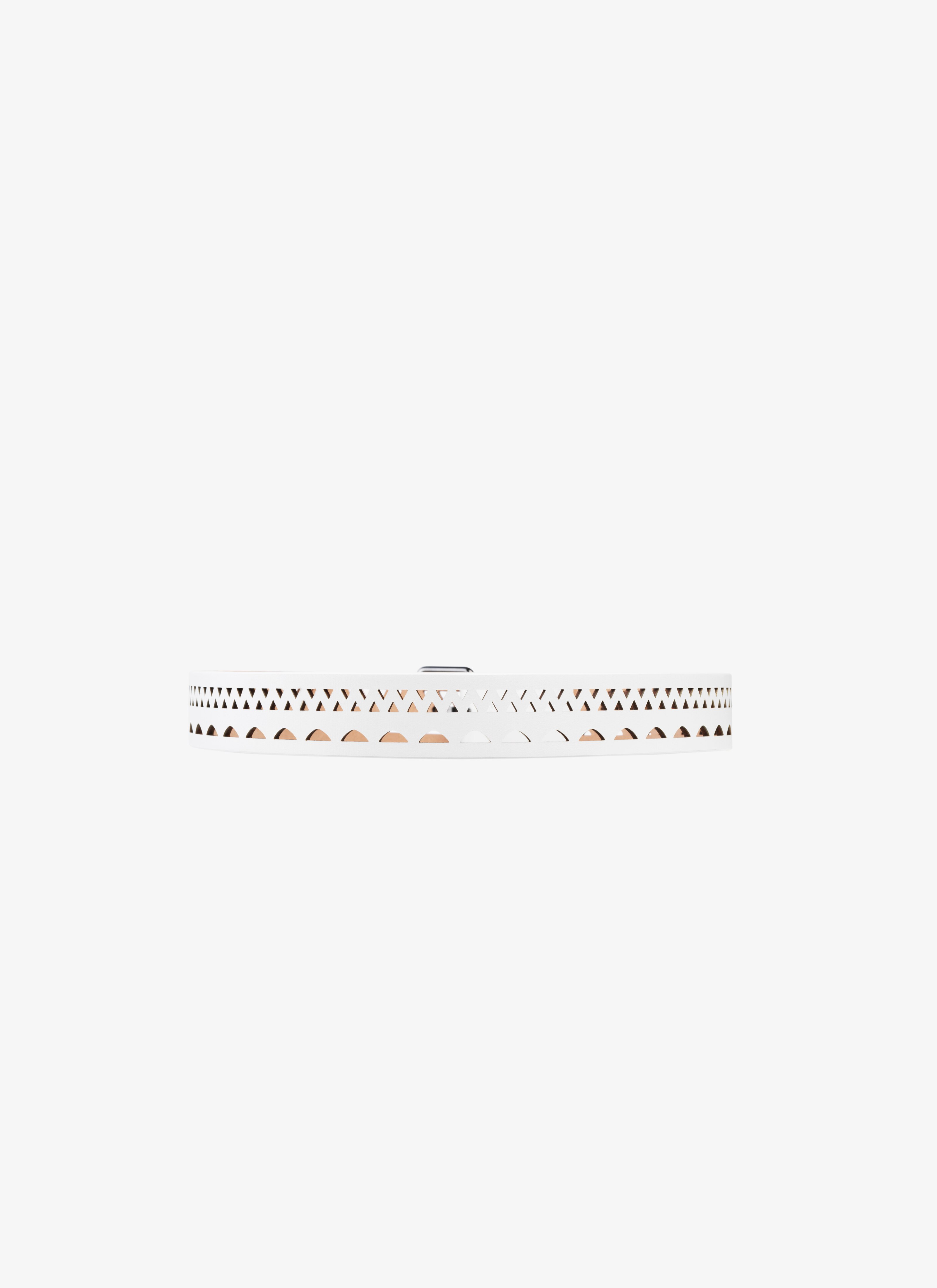 ALAÏA WHITE THIN BELT IN VIENNE WAVE LUX CALFSKIN