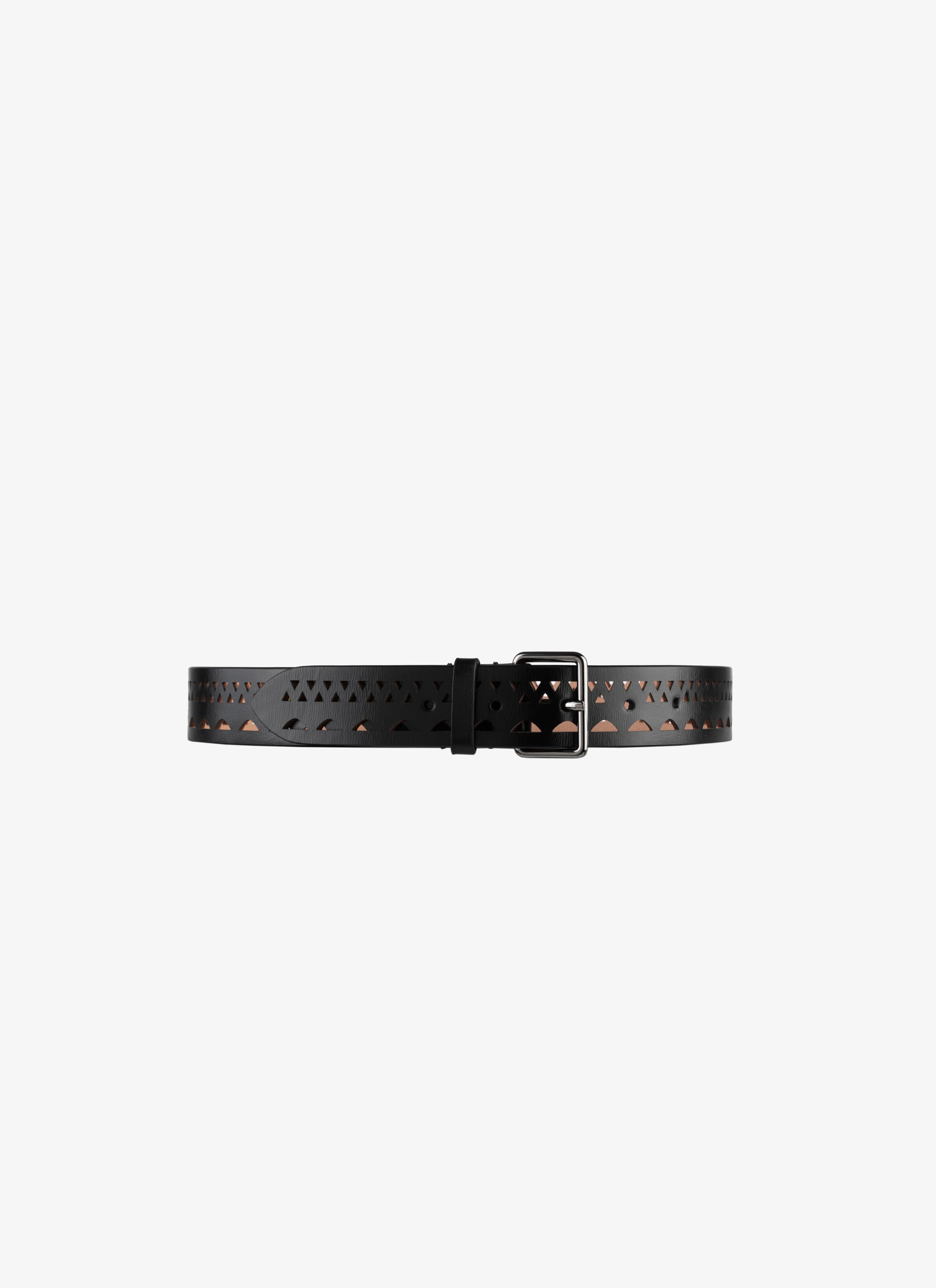 ALAÏA BLACK THIN BELT IN VIENNE WAVE LUX CALFSKIN