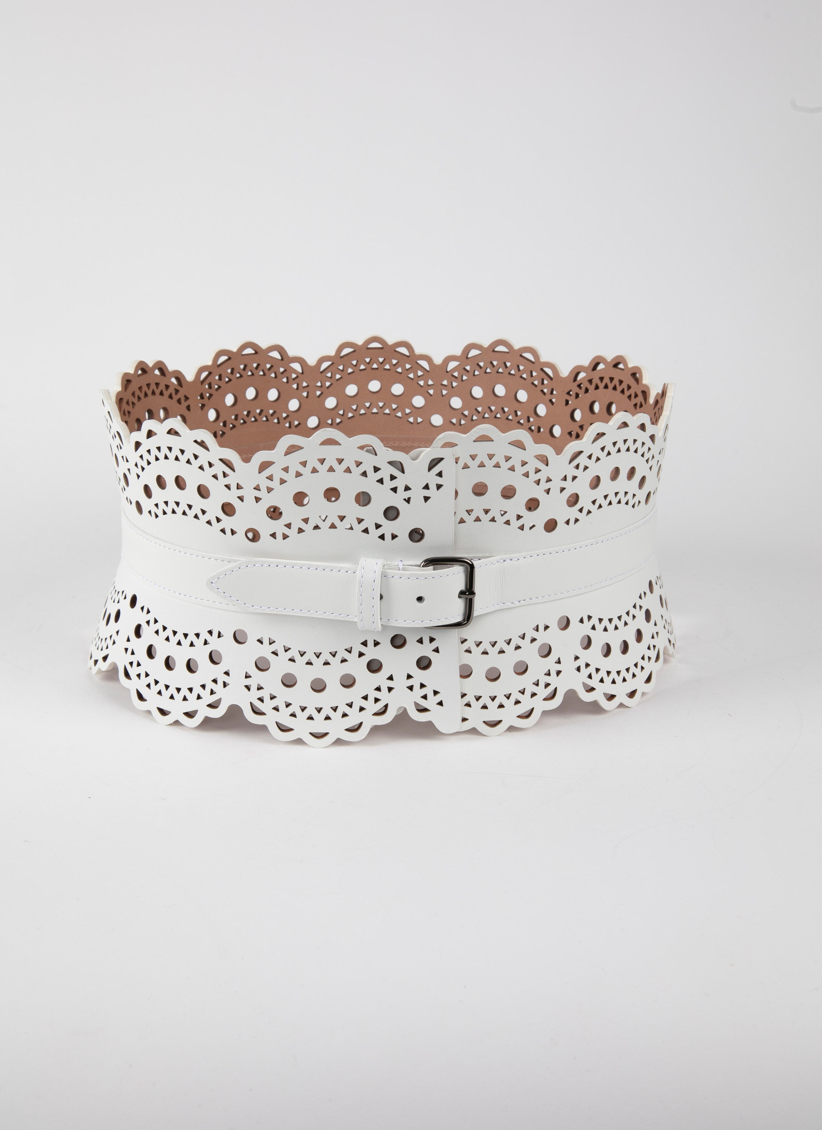 ALAÏA OPTIC WHITE BELTS