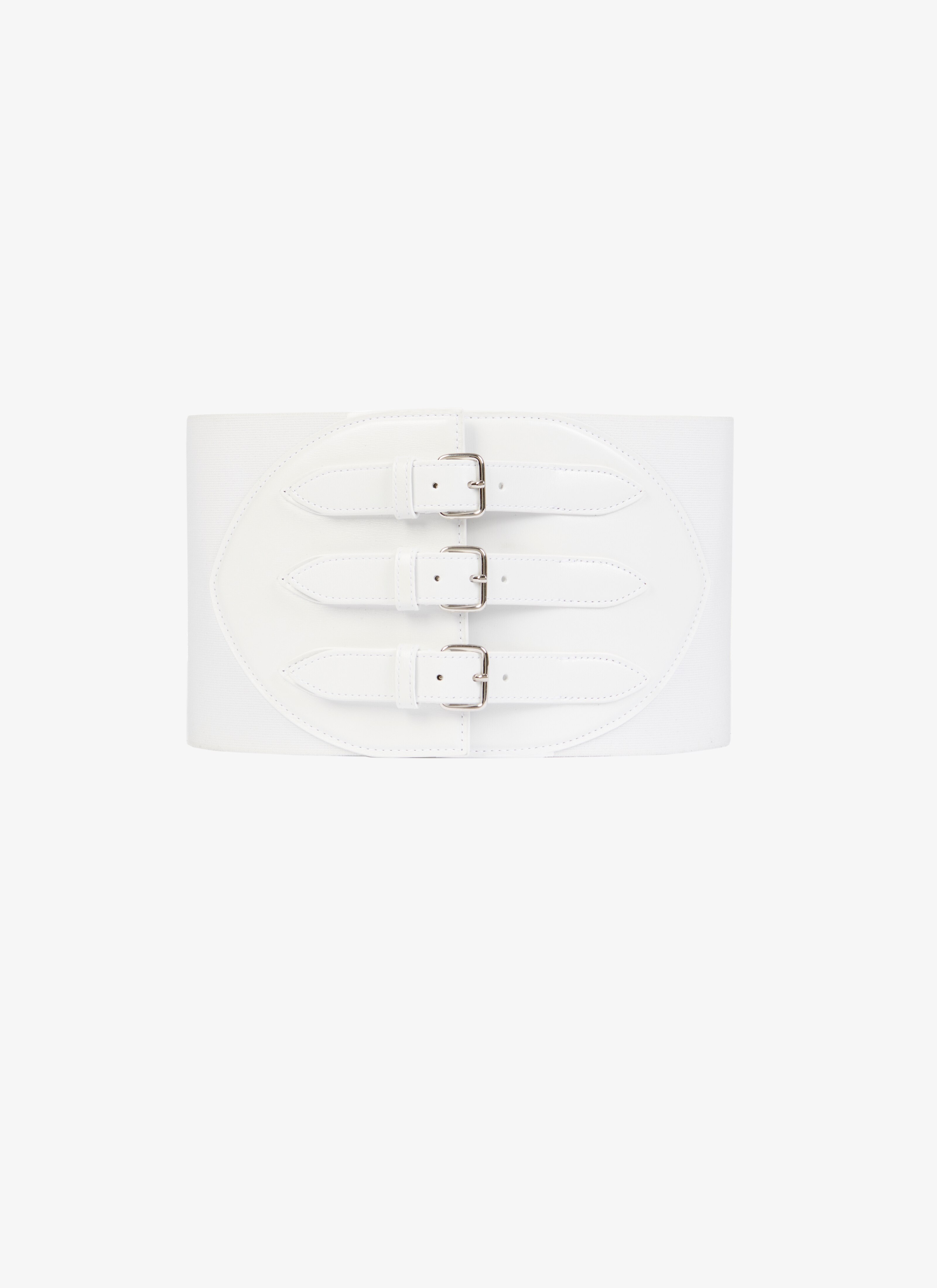 CORSET ELASTIQUE BELT IN STRETCH AND CALFSKIN maison-alaia.com