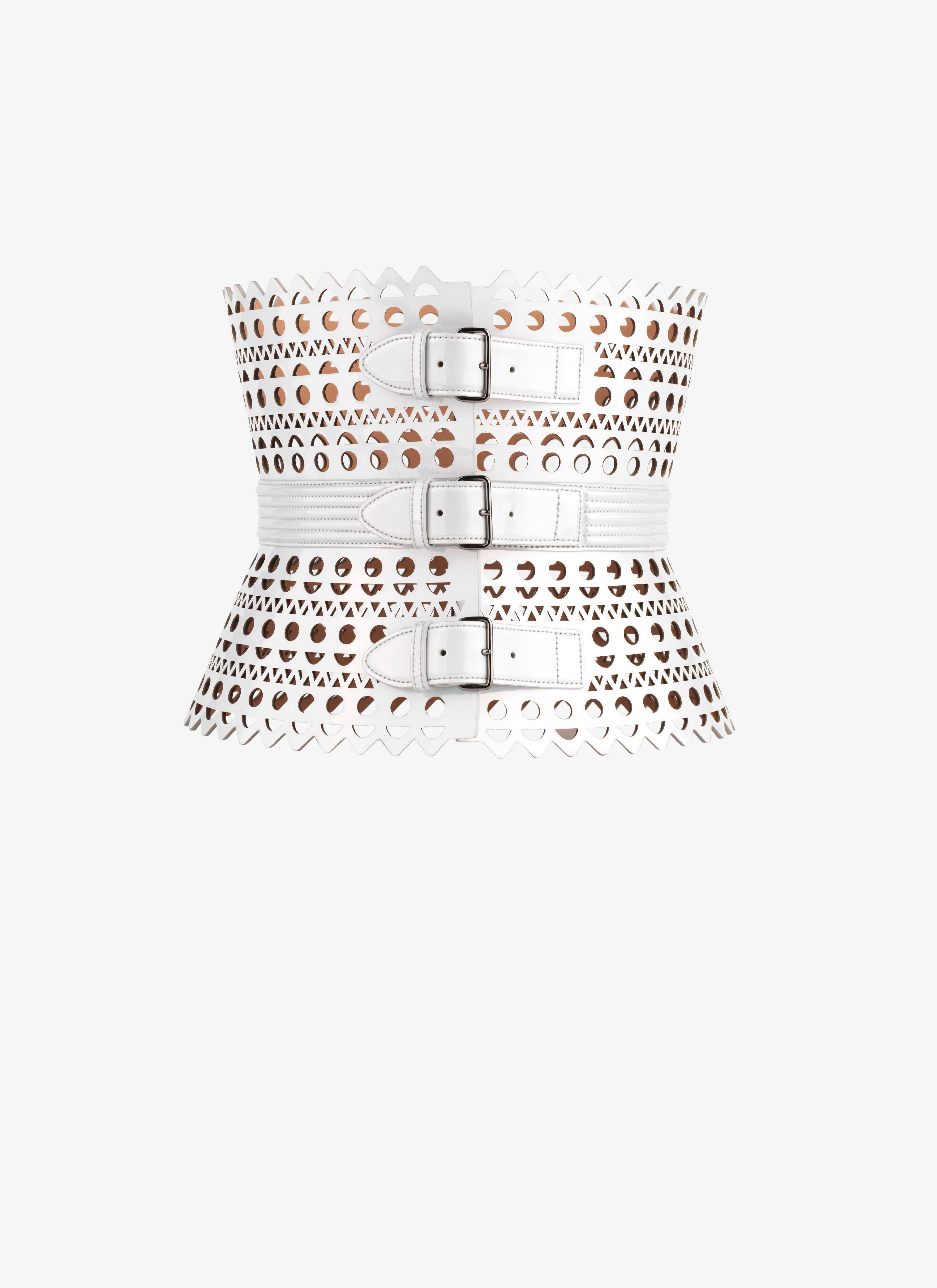CORSET BELT IN VIENNE WAVE LUX CALFSKIN maison-alaia.com