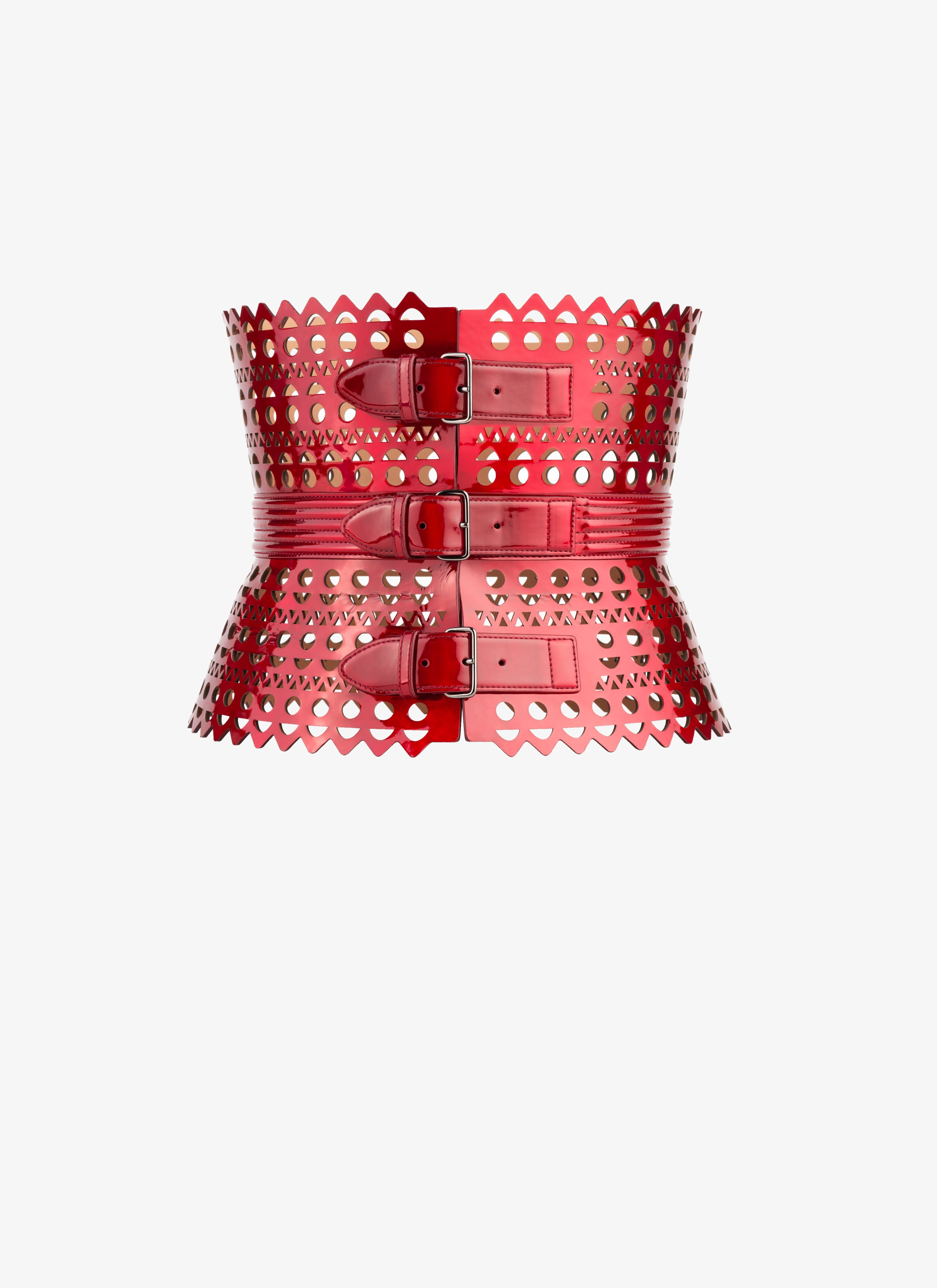 CORSET BELT IN VIENNE WAVE LUX CALFSKIN maison-alaia.com
