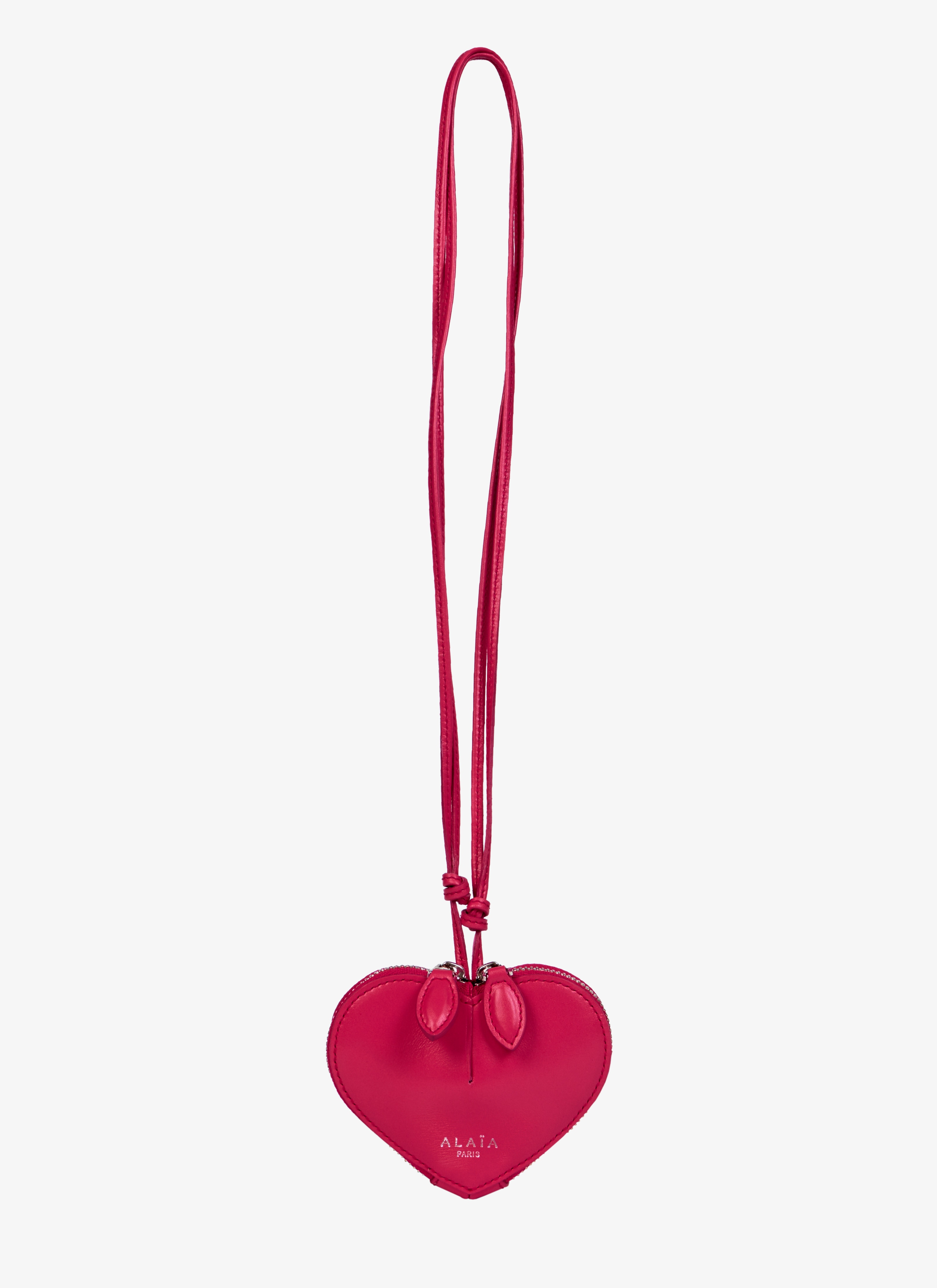 Coeur Small Leather Shoulder Bag in Red - Alaia