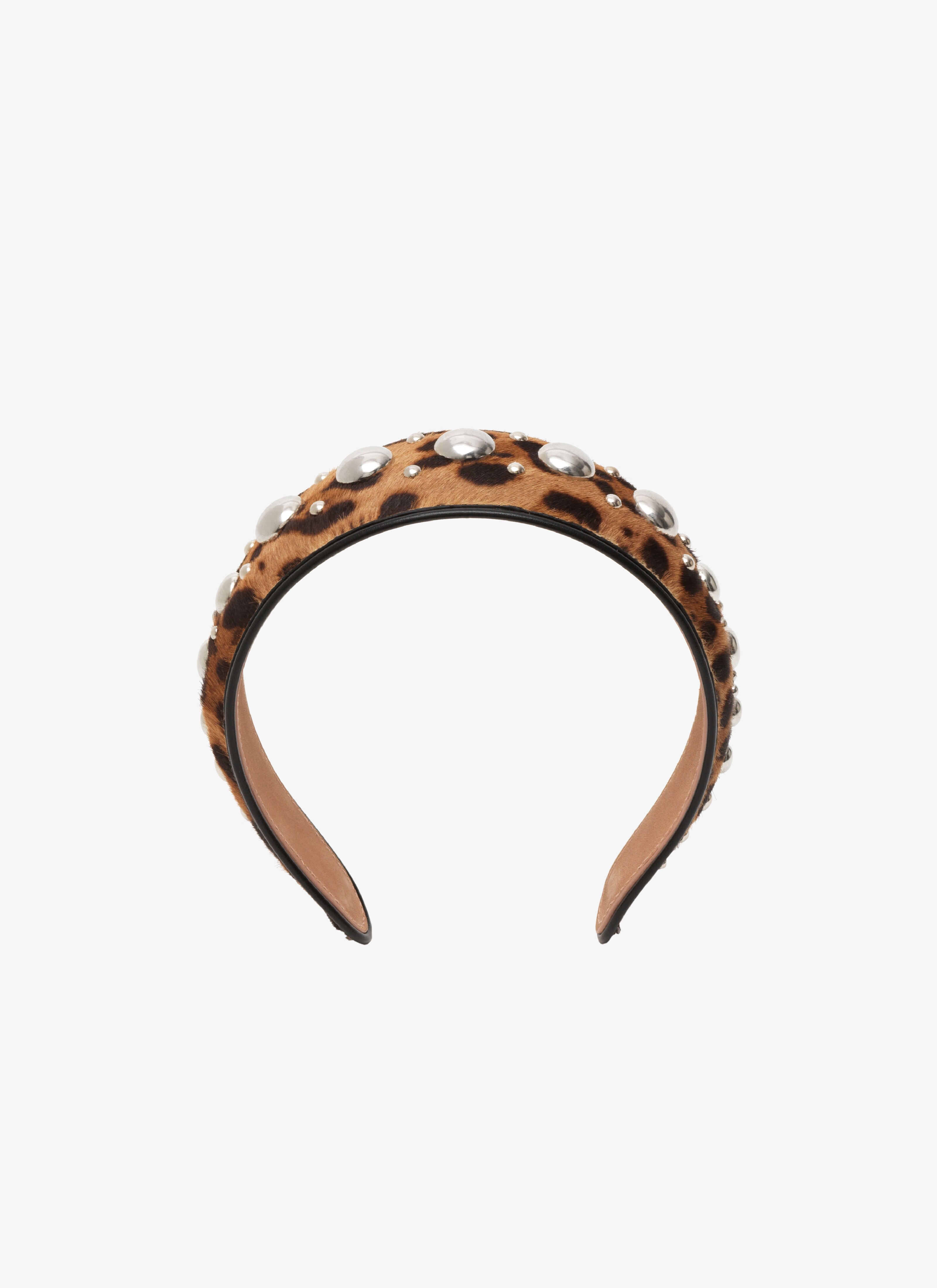 STUDDED PONY LEOPARD HEADBAND  maison-alaia.com