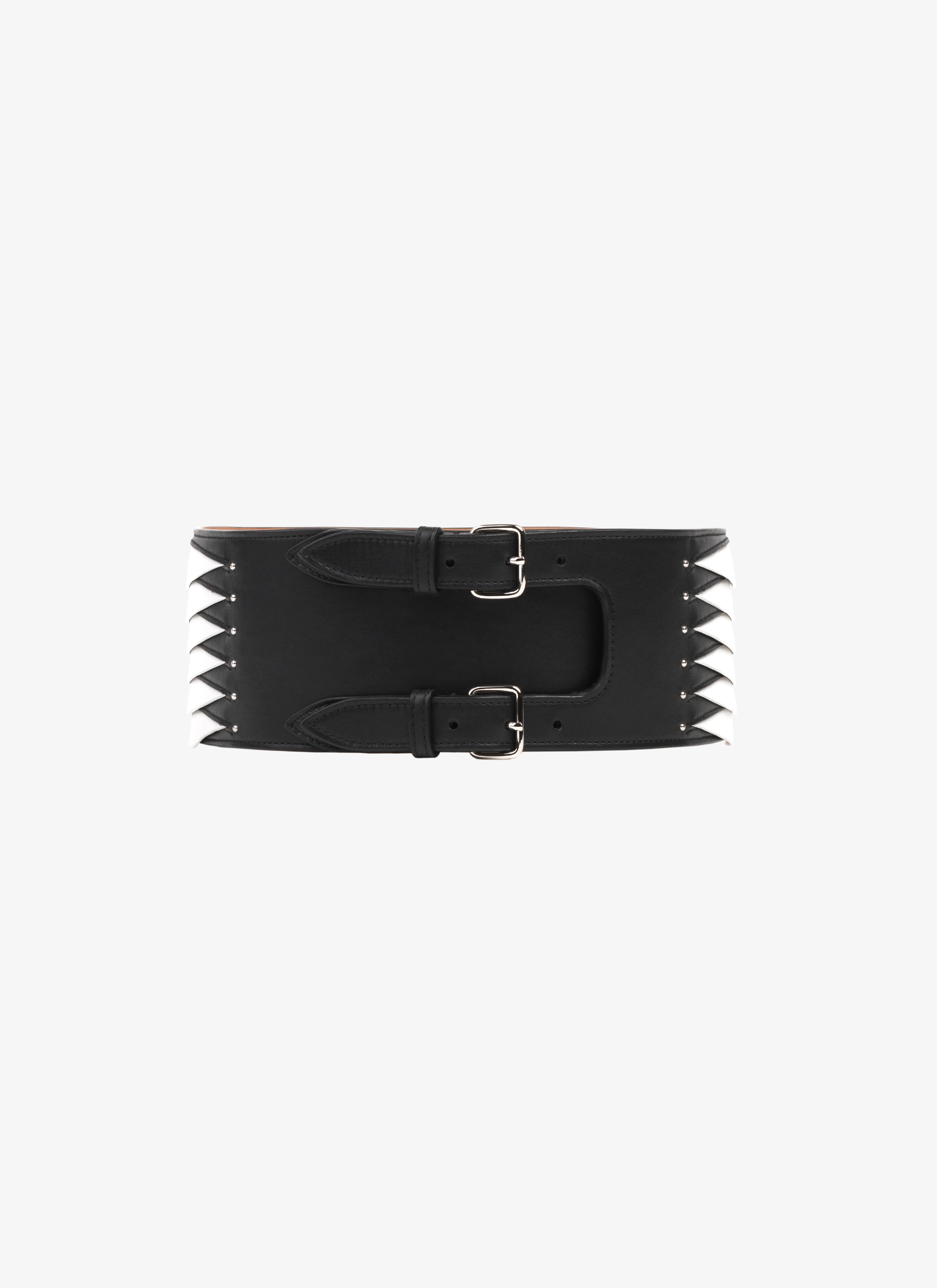 ALAÏA WHITE/BLACK GRAPHIC CORSET BELT