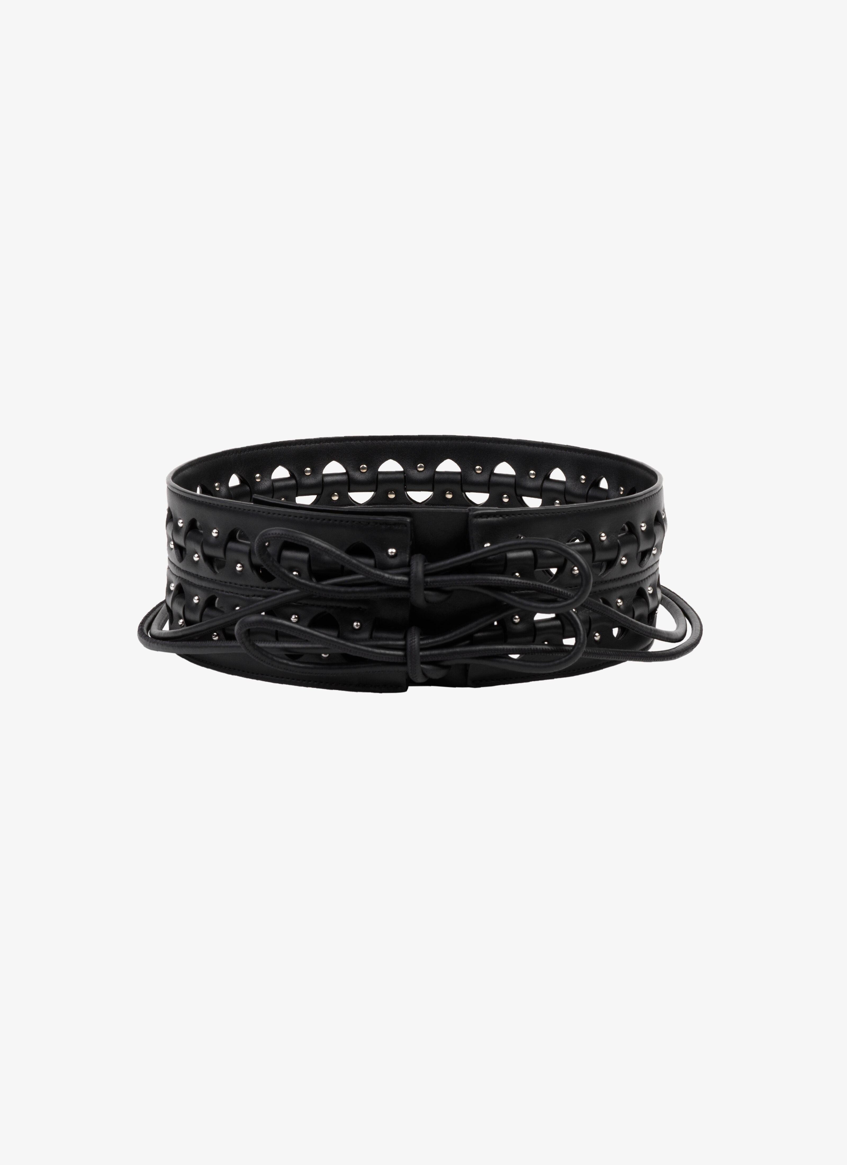 ALAÏA BLACK HINGE LEATHER BELT
