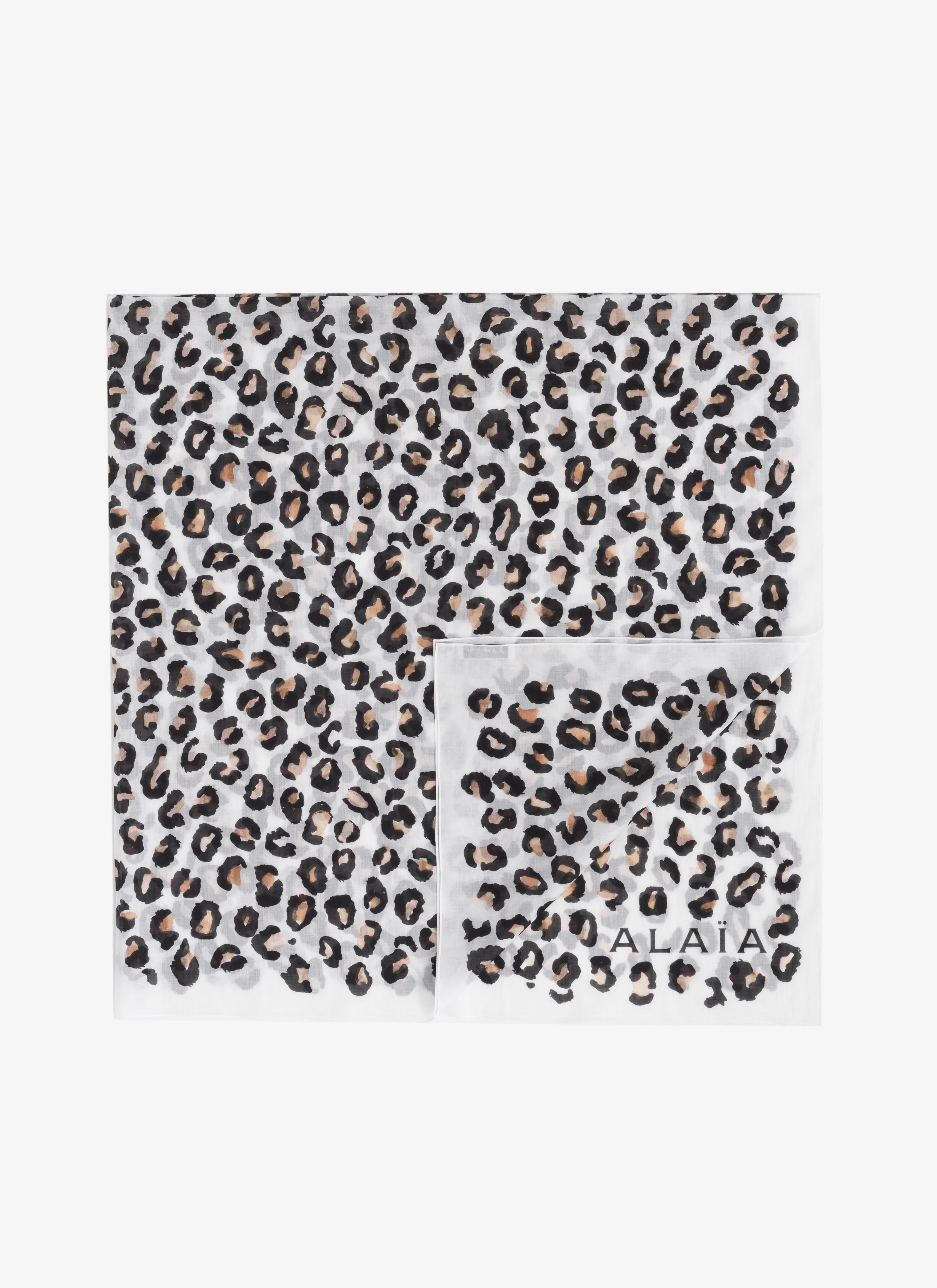 ALAÏA WHITE/BLACK LEOPARD PAREO