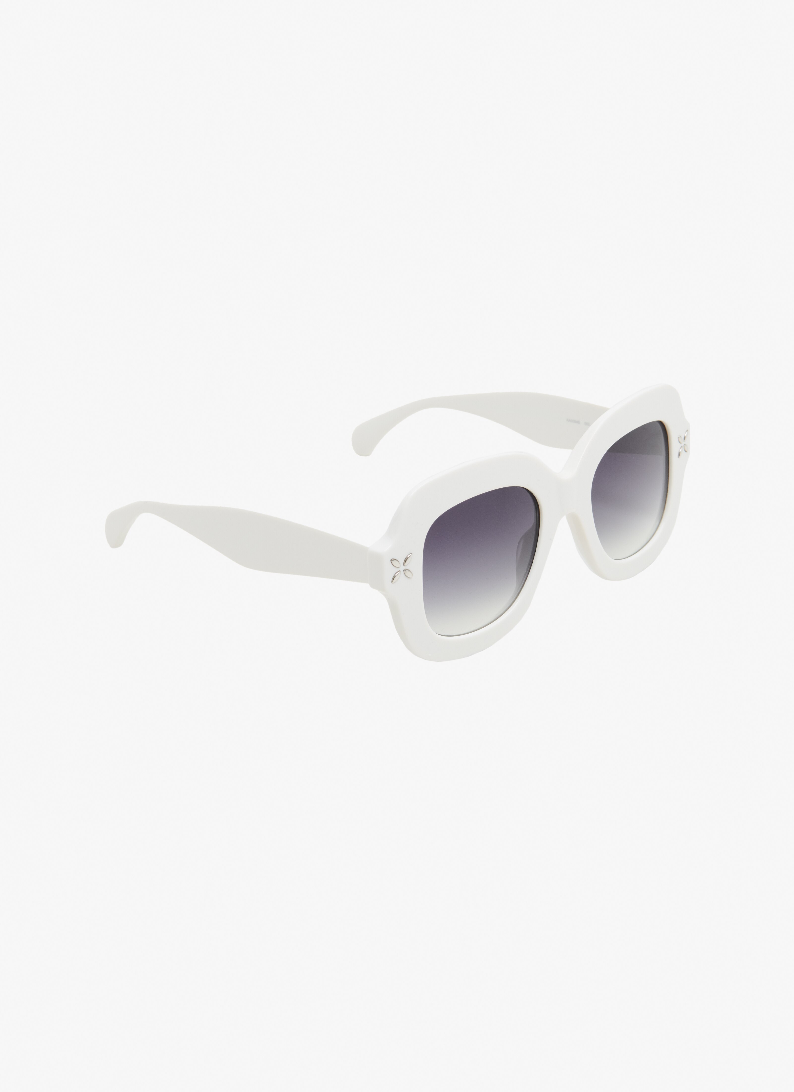 ALAÏA WHITE/GREY SQUARED SUNGLASSES