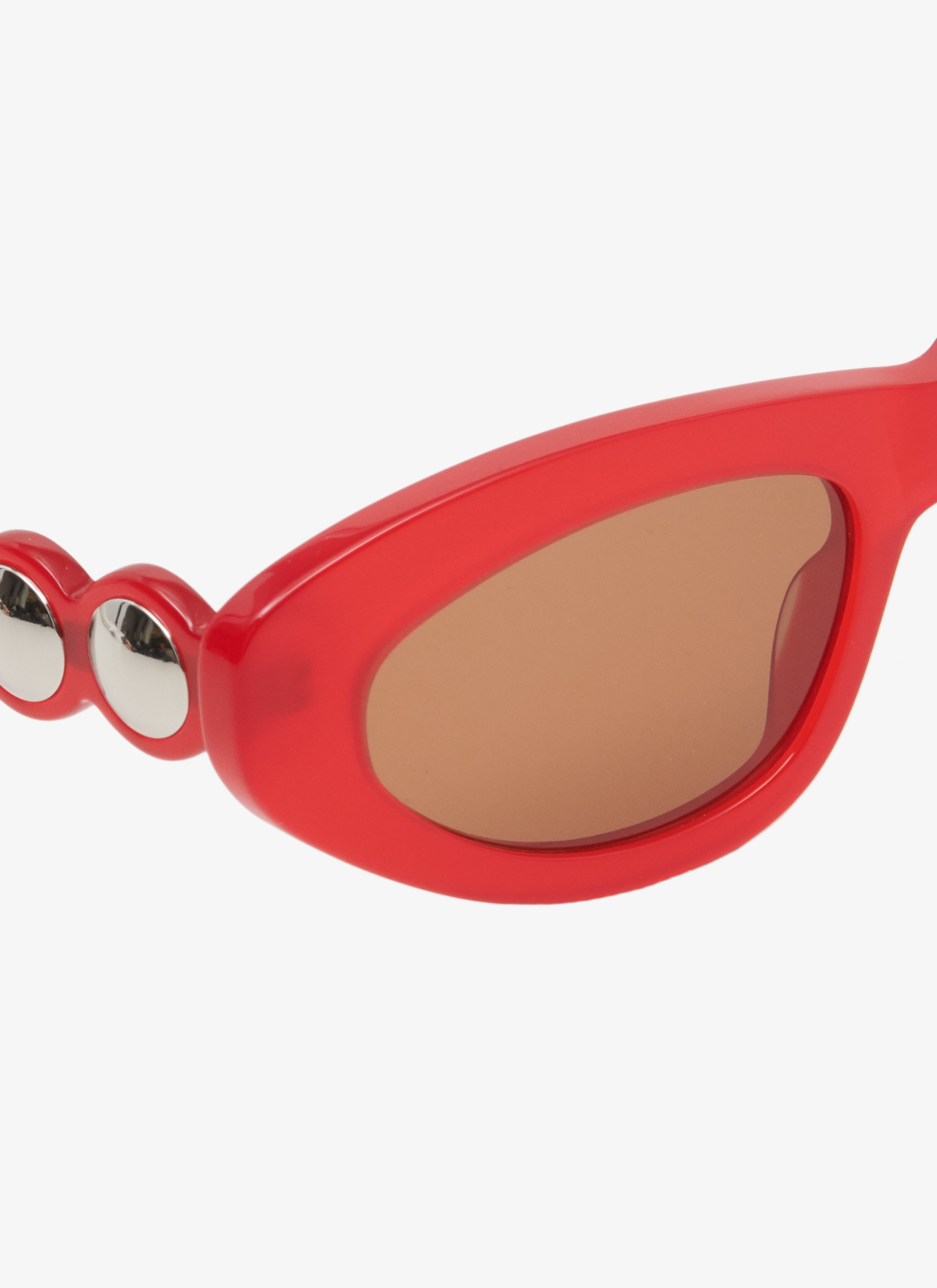 ALAÏA RED/BROWN BUTTERFLY PEARL SUNGLASSES