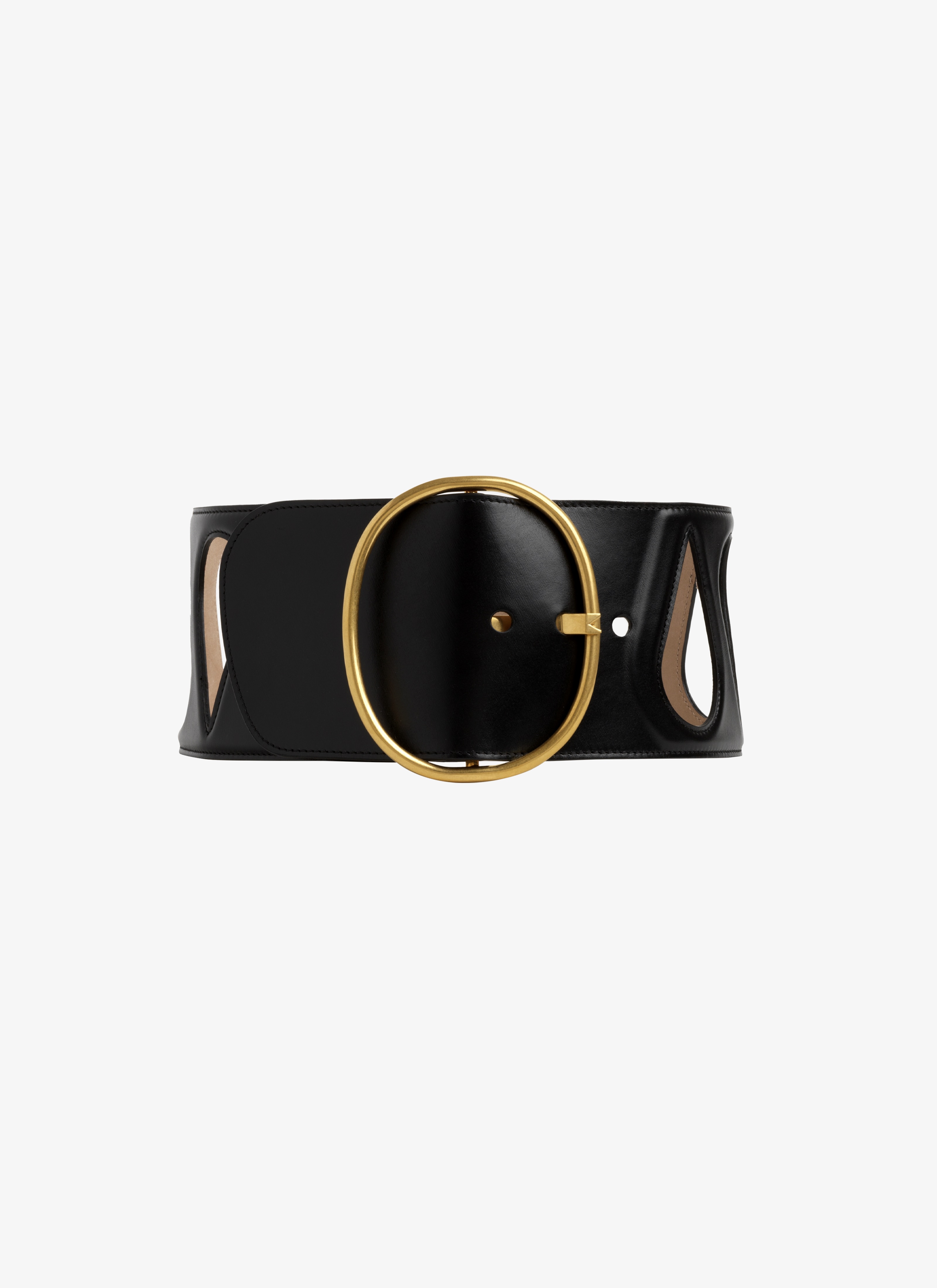 ALAÏA BLACK DROPS LEATHER BELT