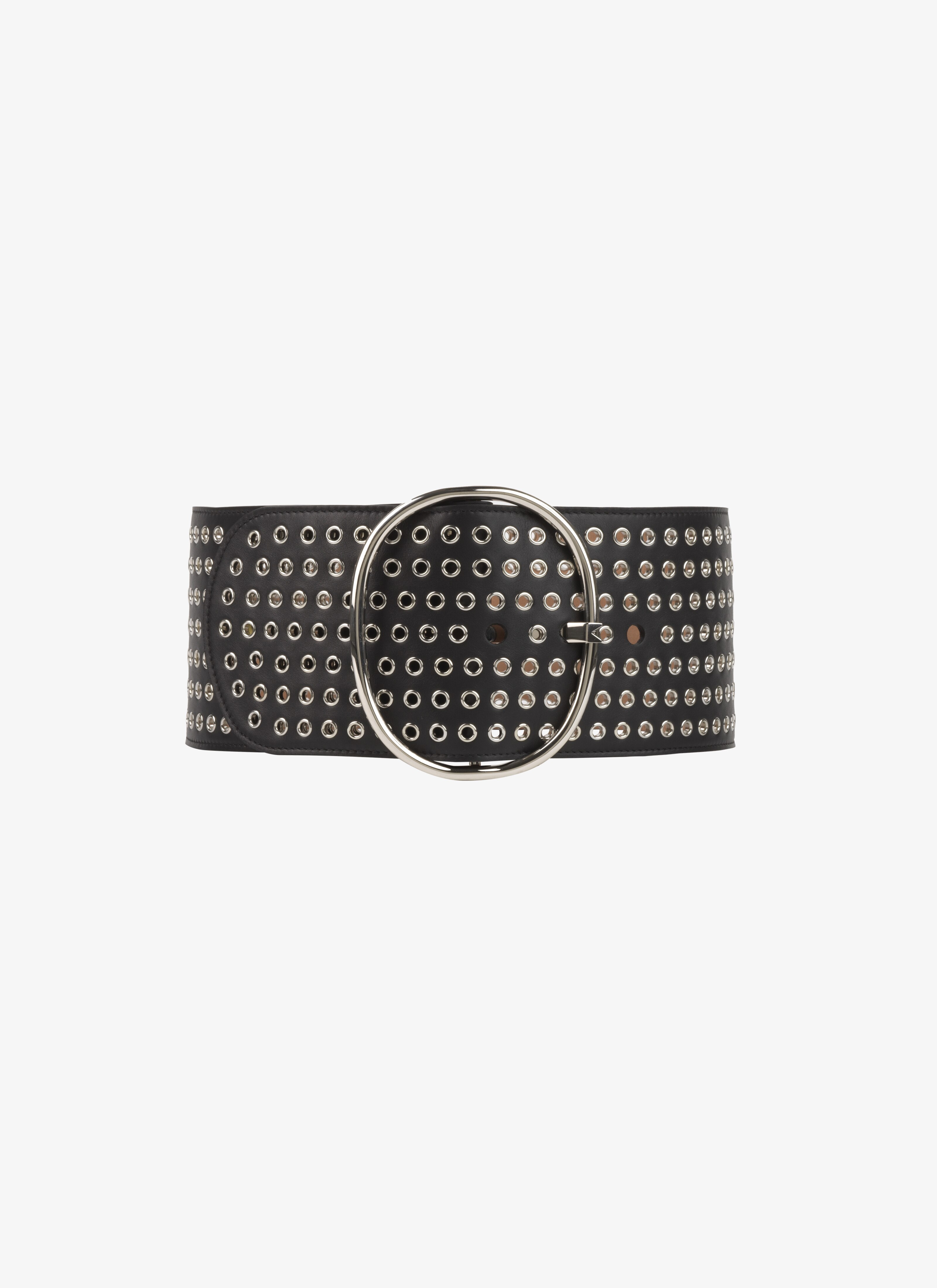 ALAÏA BLACK OVALE BUCKLE BELT