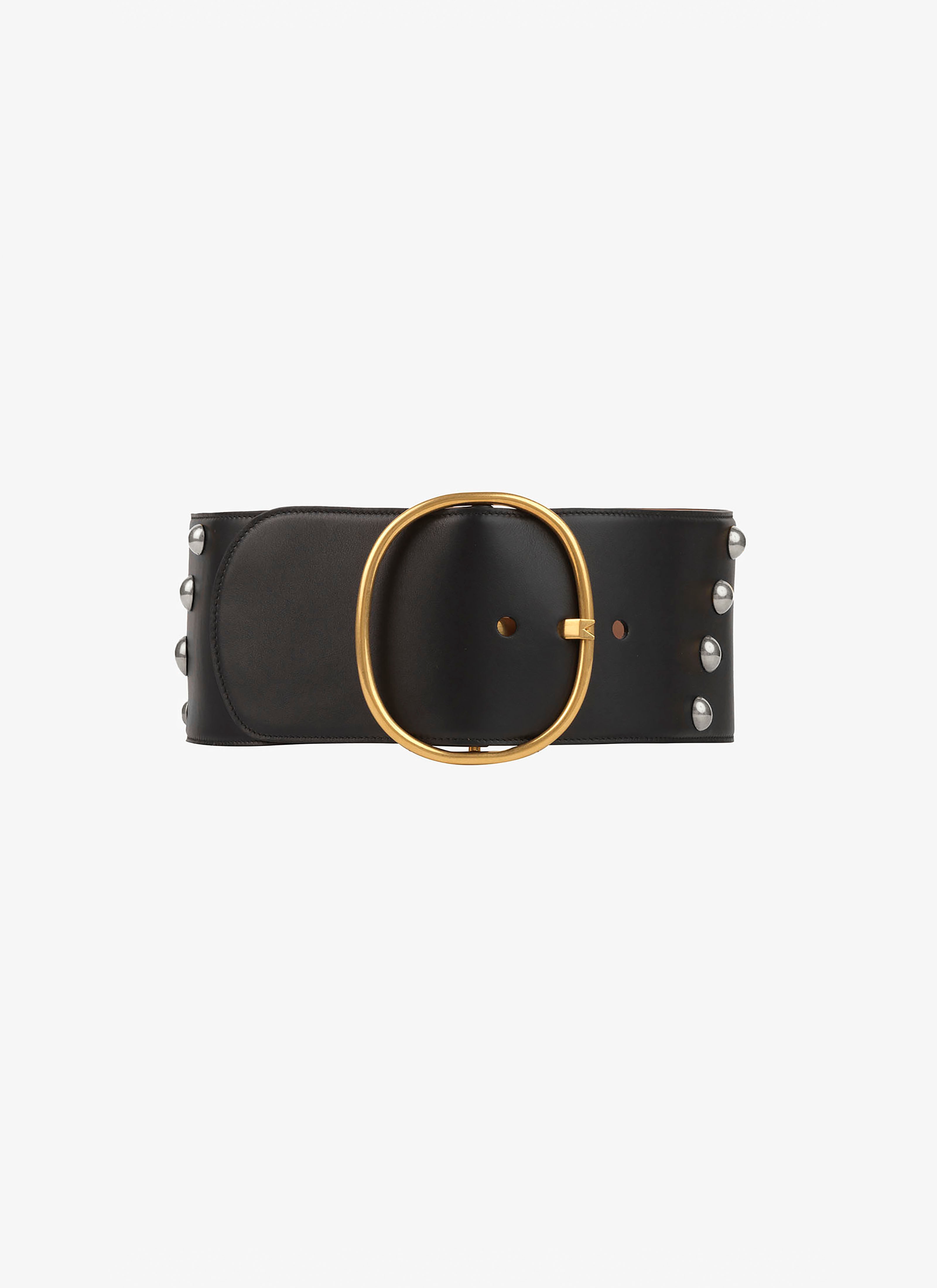 ALAÏA BLACK/GOLD OVALE BUCKLE BELT