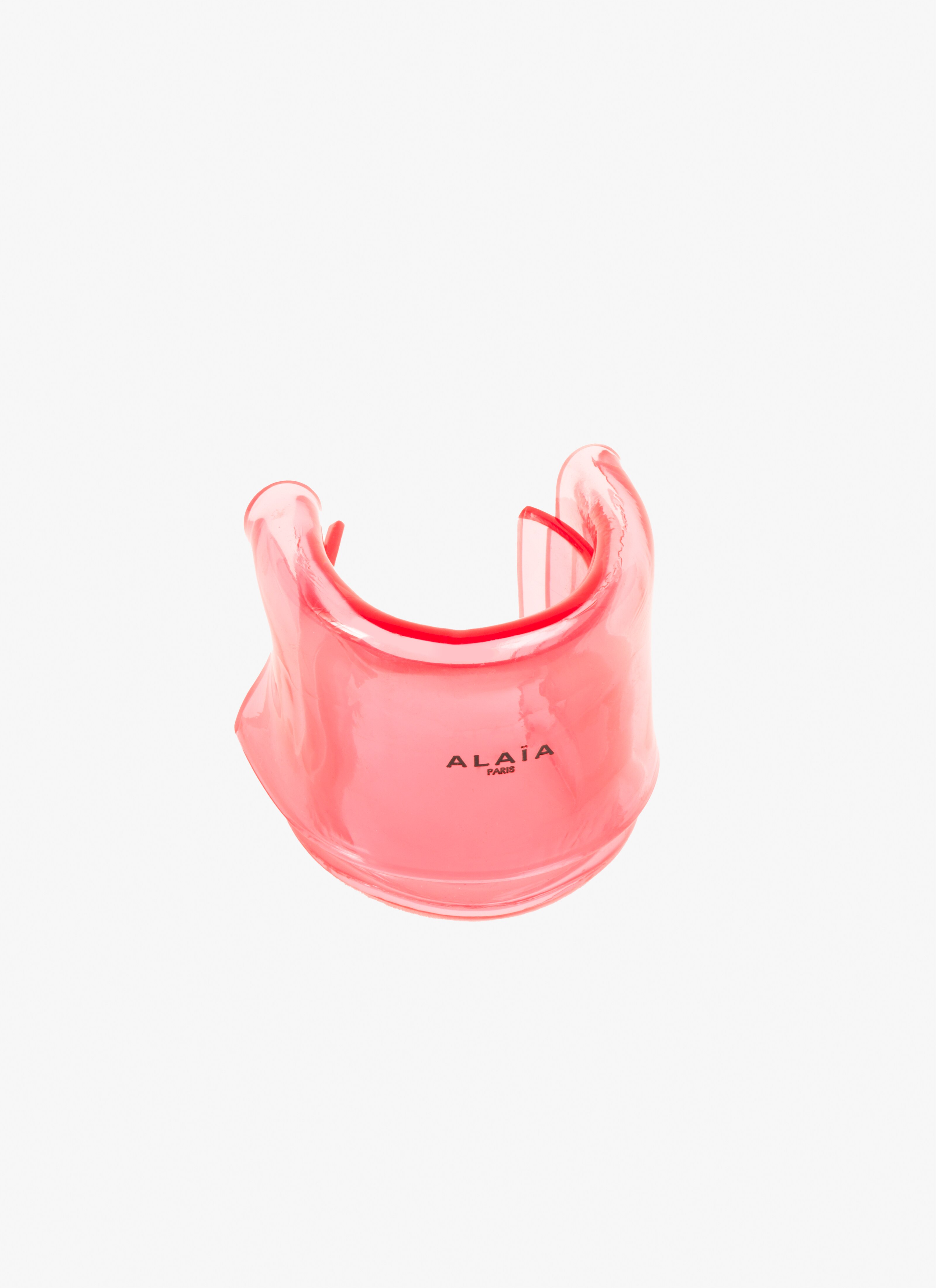 ALAÏA STRAWBERRY PINK PLEXI FOLDED CUFF