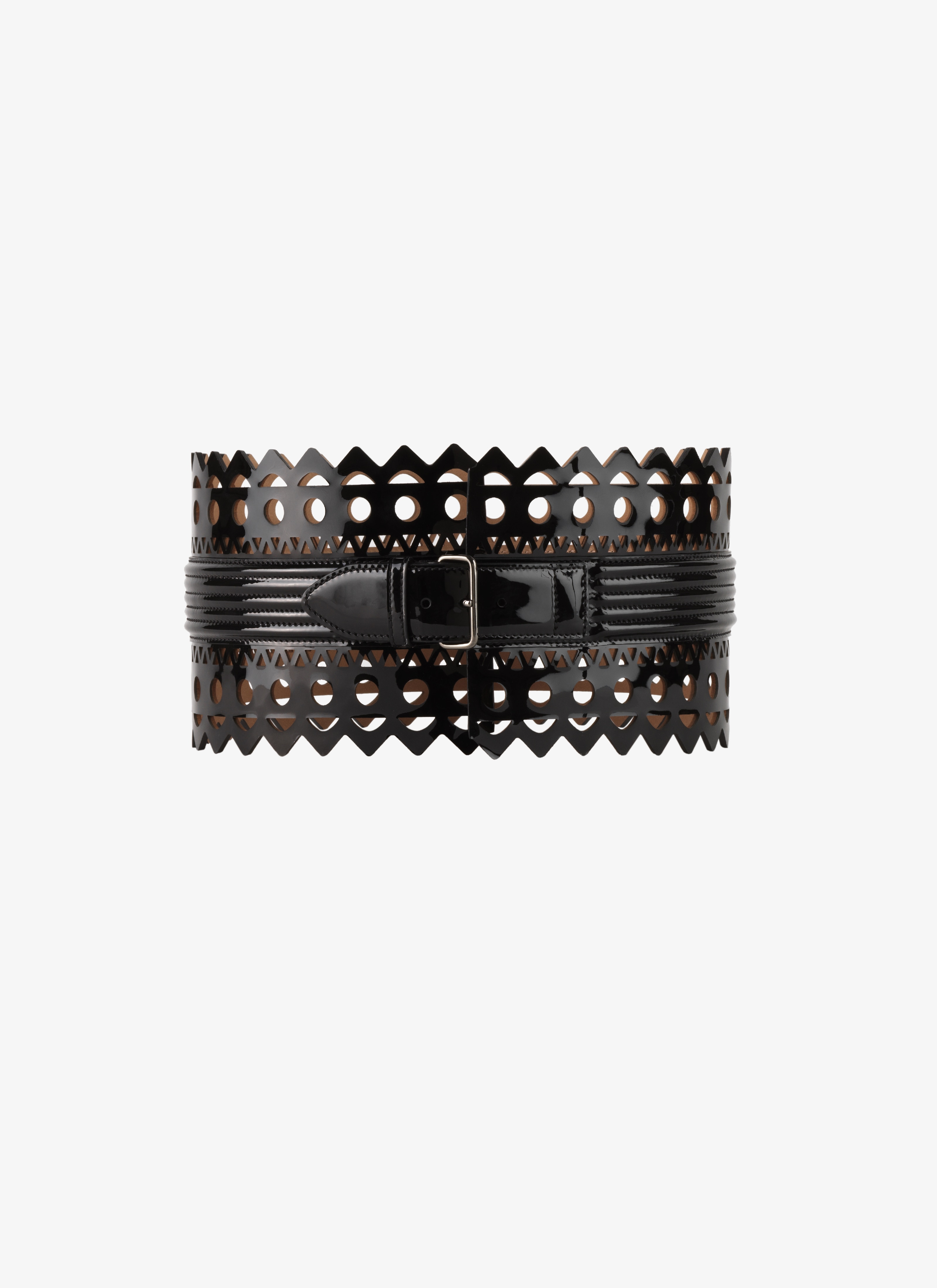 Cut Out Leather Belt in Black - Alaia