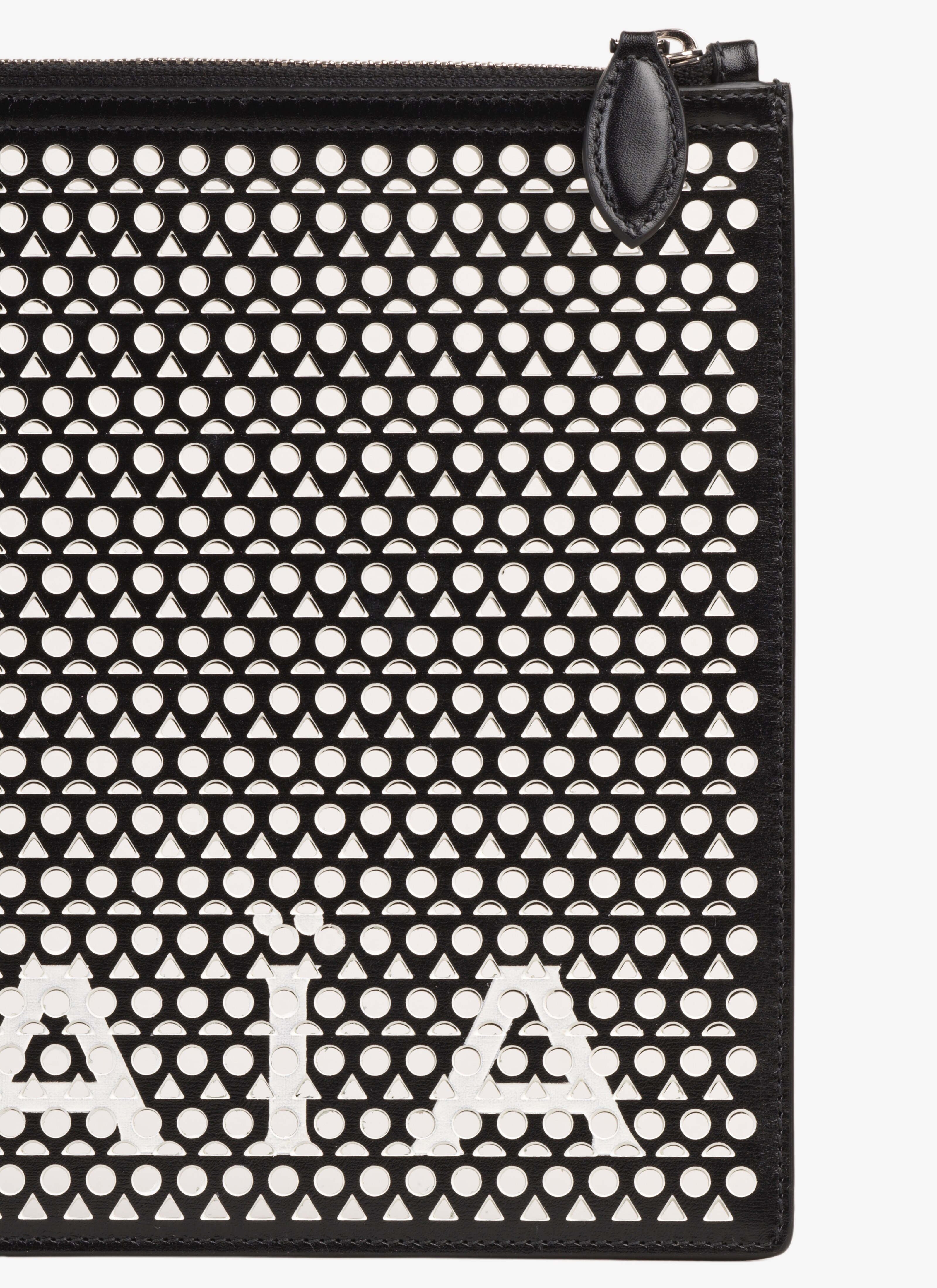 ALAÏA BLACK LARGE LOGO POUCH
