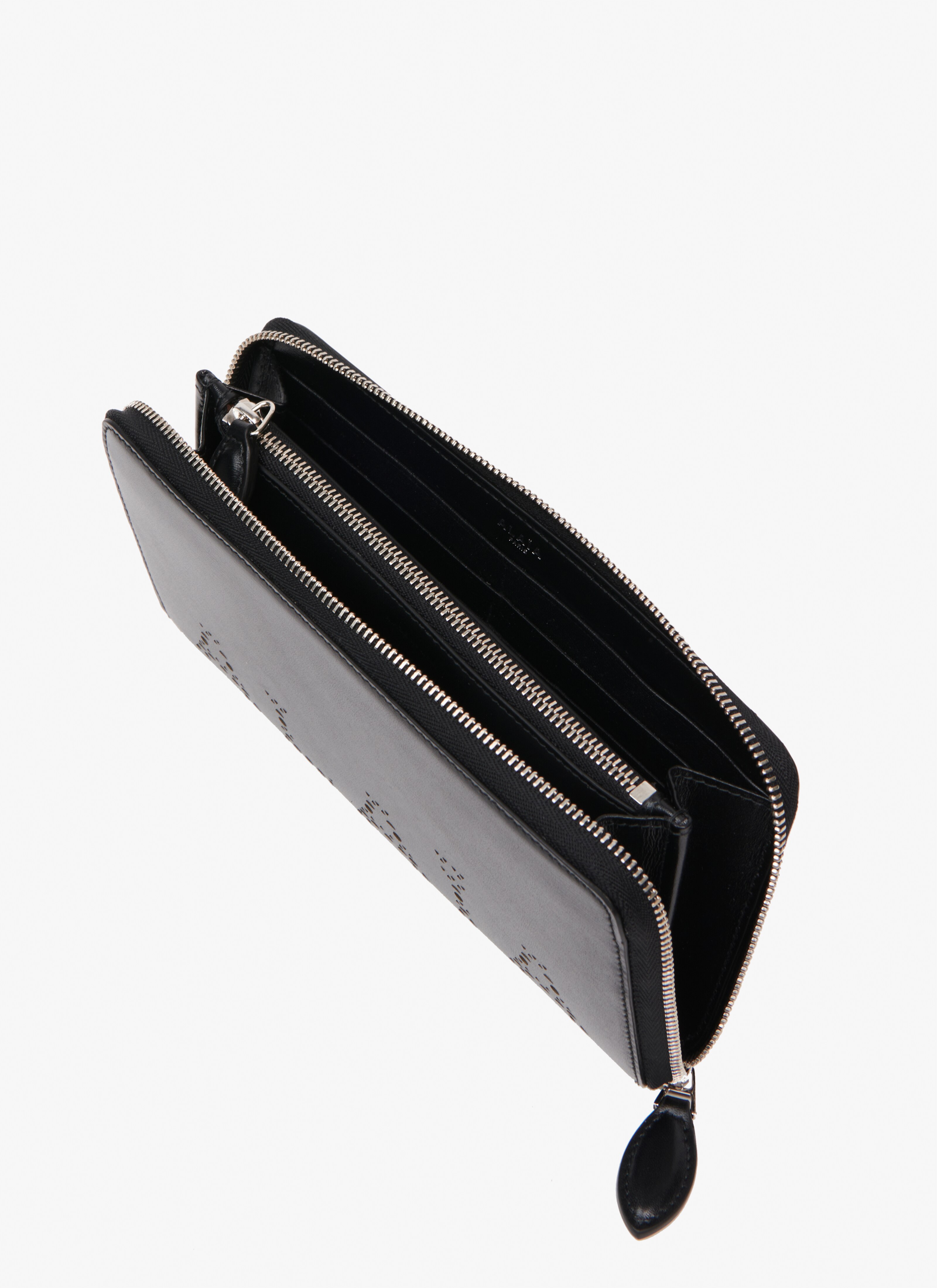 ALAÏA BLACK ZIPPED LEATHER WALLET
