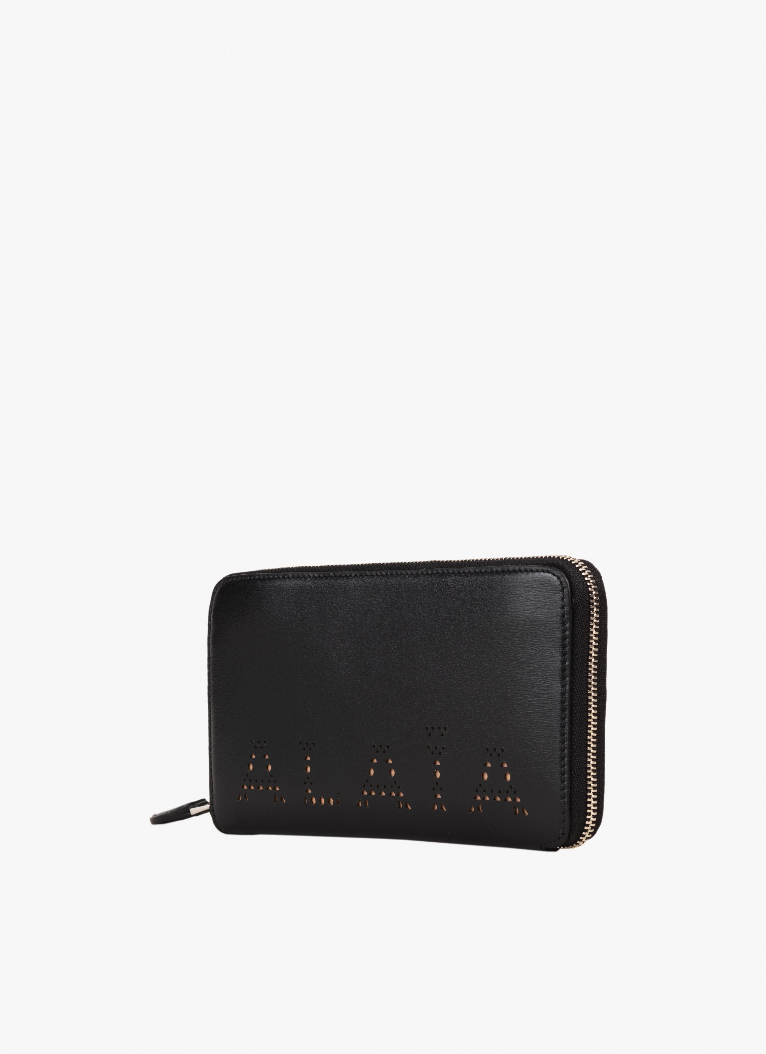 ALAÏA BLACK ZIPPED LEATHER WALLET
