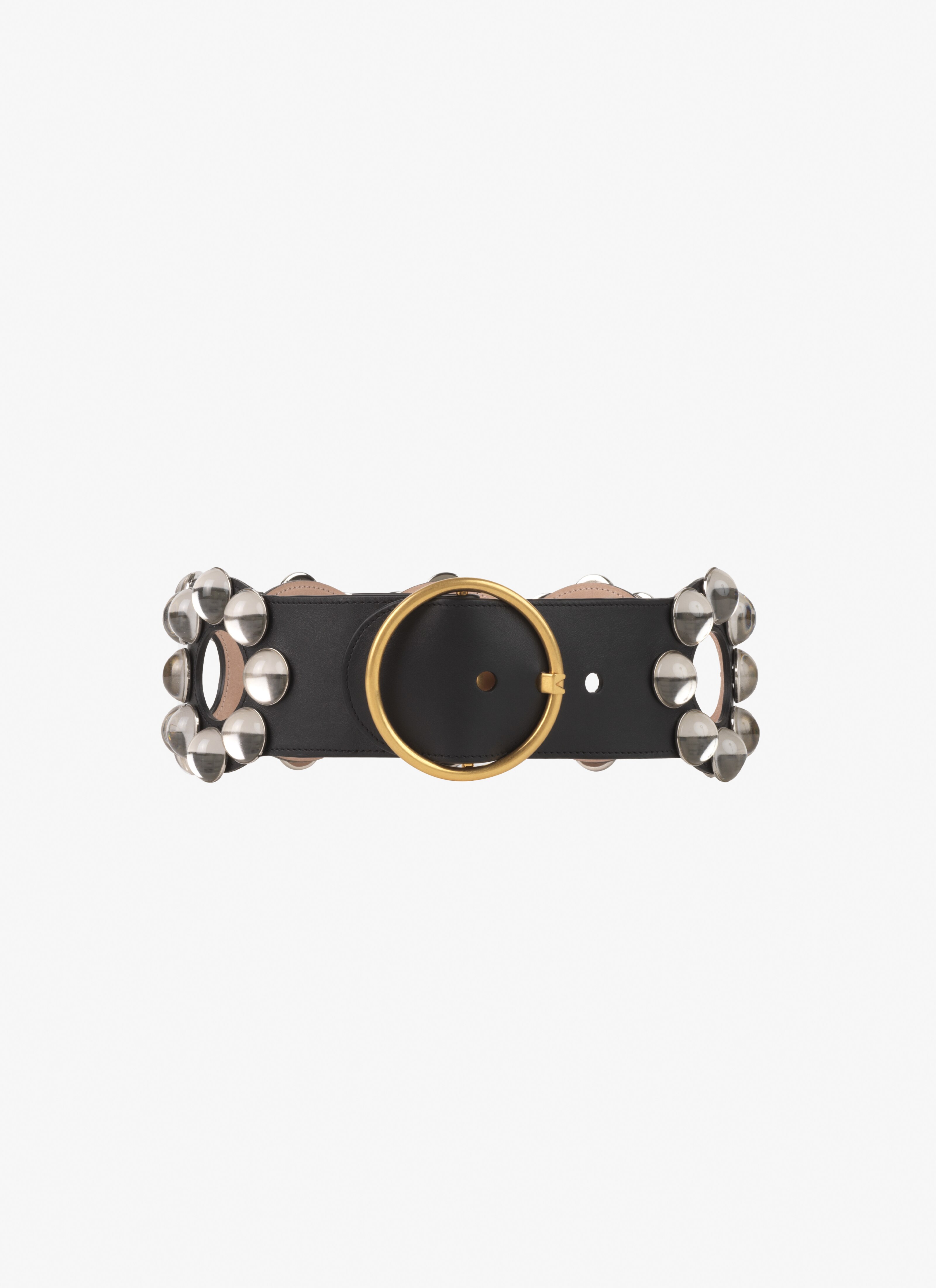 ALAÏA BLACK STUDDED ROUND BELT
