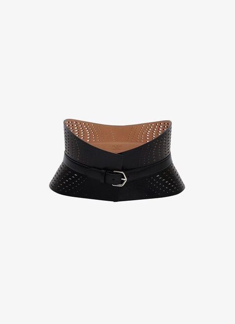 Neo Bustier Belt in optical perfo lux calfskin - maison-alaia.com