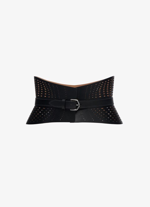 Neo Bustier Belt in optical perfo lux calfskin - maison-alaia.com
