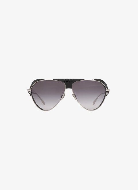 Aviator sunglasses in metal and leather - maison-alaia.com